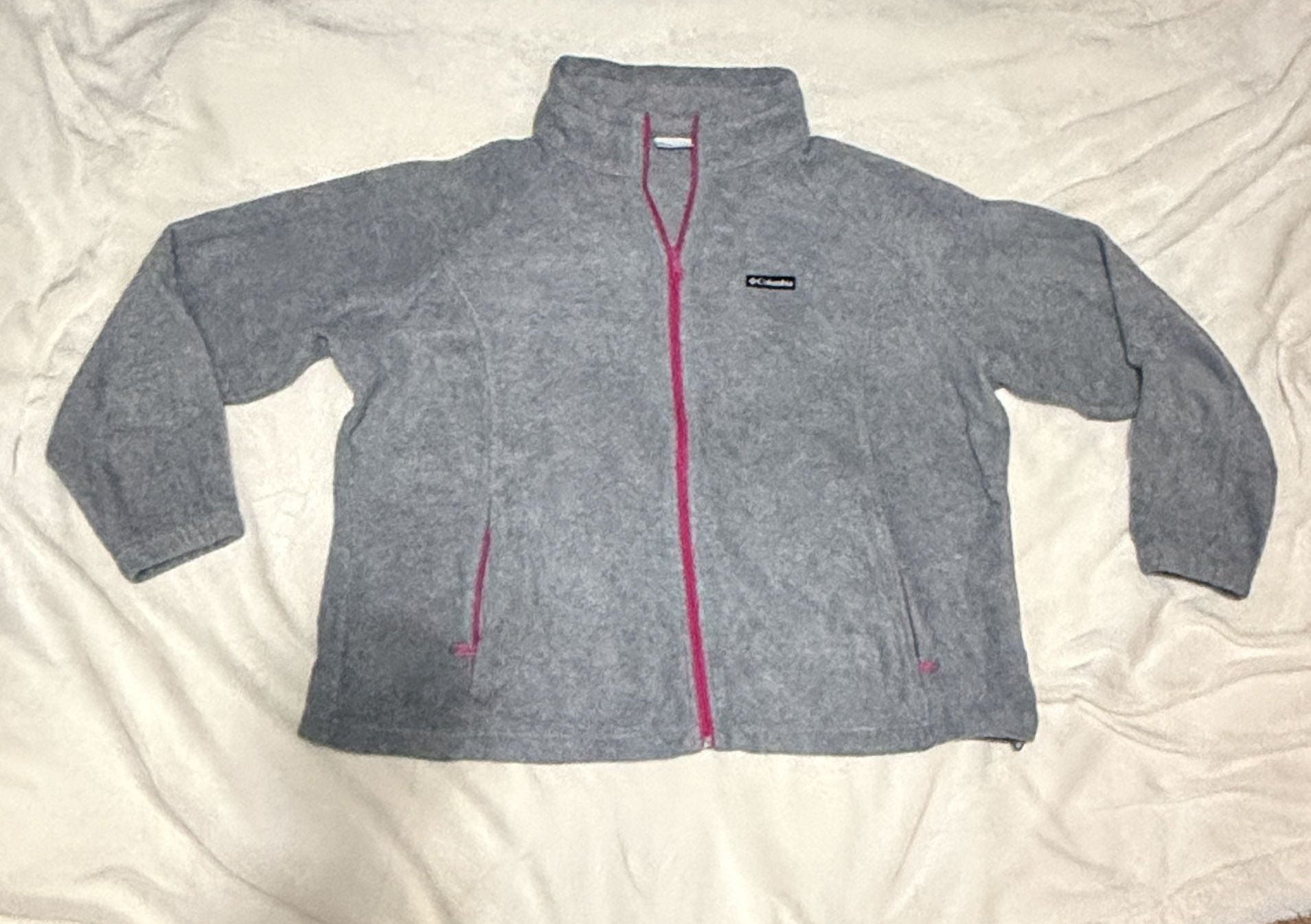 Columbia Full Zip Fleece Jacket Size 3X Gray Pink 2