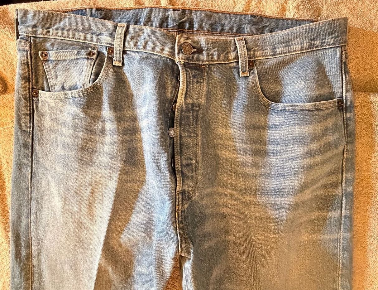 Levi's 501 Bootcut Jeans 38x34 Light Wash Denim 8