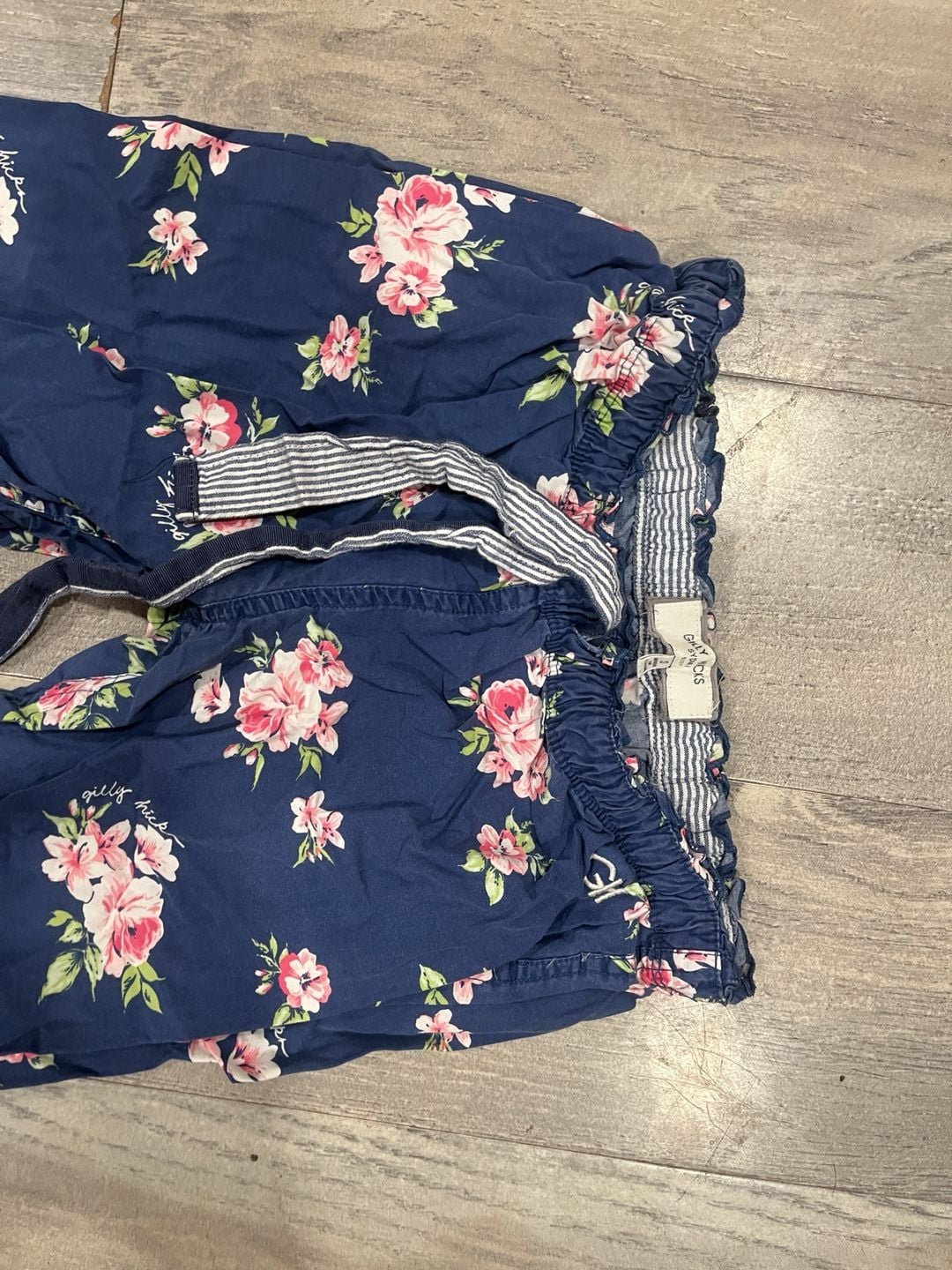 Y2K Gilly Hicks Sydney Sleep Pajama Pants Size S Blue Floral Drawstring 5