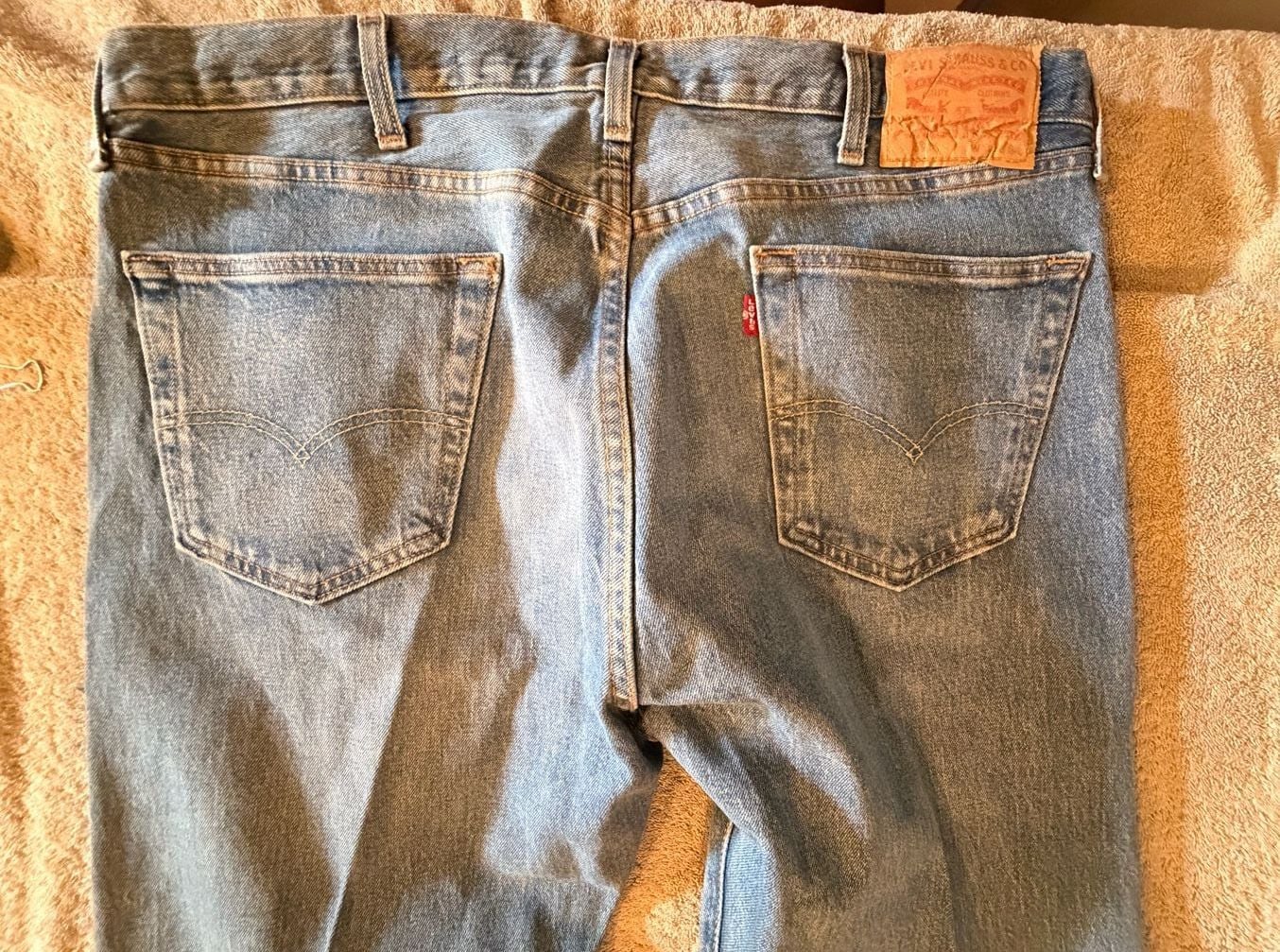 Levi's 501 Bootcut Jeans 38x34 Light Wash Denim 10