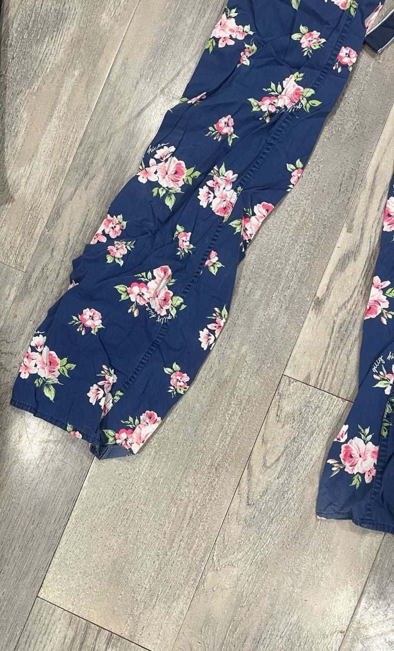 Y2K Gilly Hicks Sydney Sleep Pajama Pants Size S Blue Floral Drawstring 3