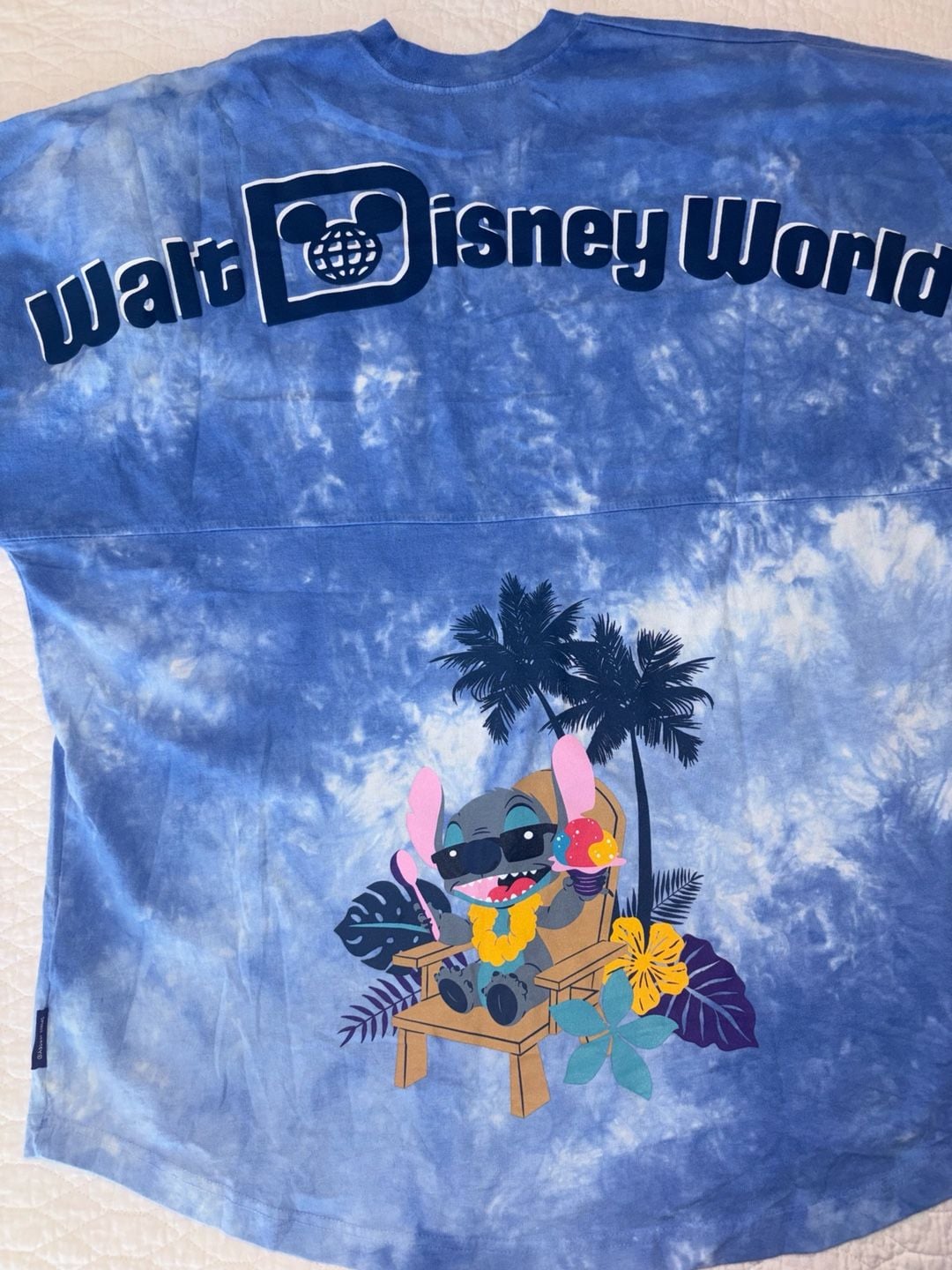 Disney Stitch Blue Tie Dye Long Sleeve Shirt Size Large L Est 1971 8