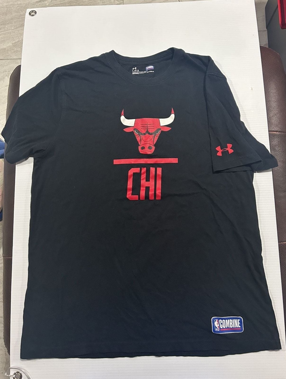 Under Armour NBA Combine Chicago Bulls T-Shirt Size Large Black 2