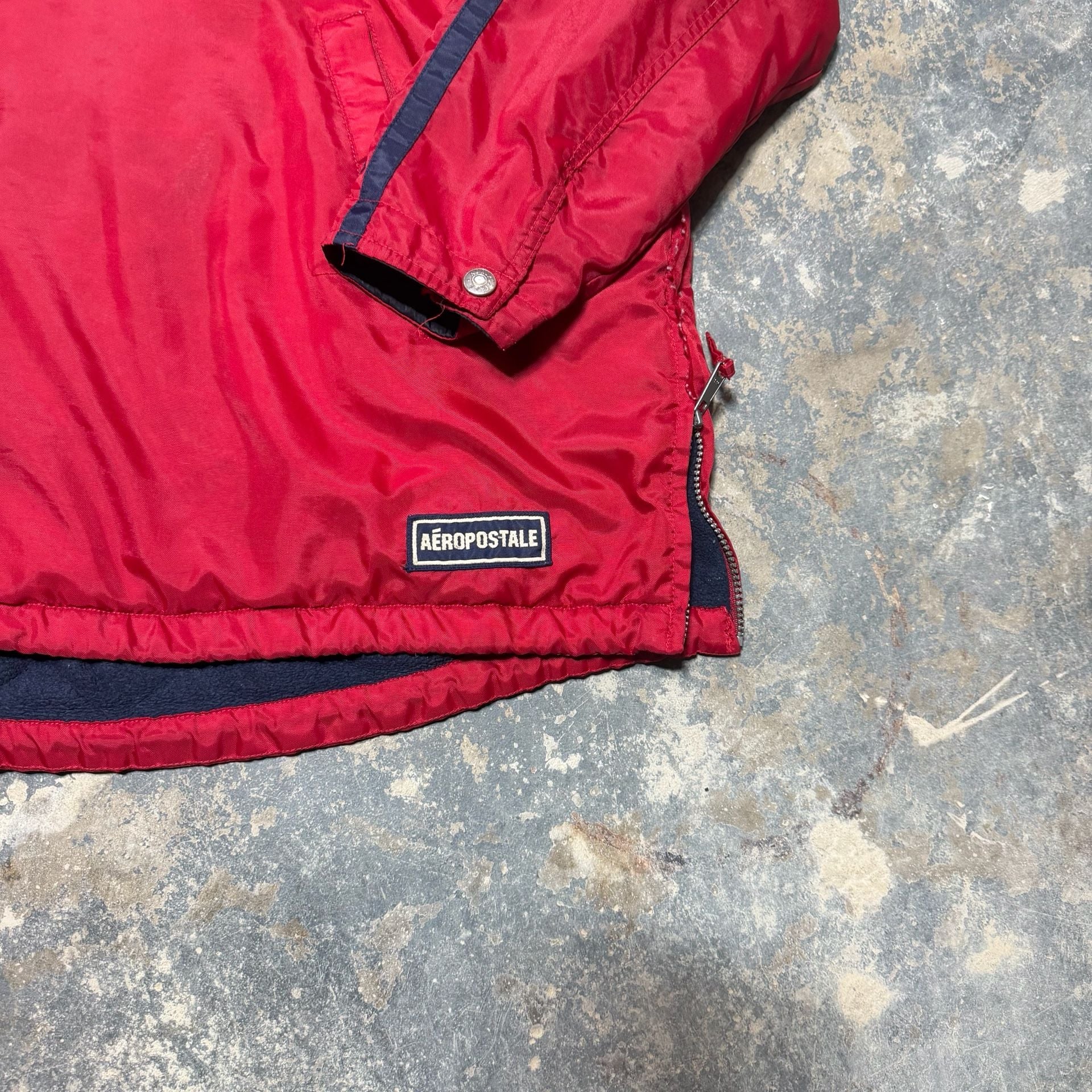 Vintage Aeropostale Bomber Jacket Mens Large Red Fleece Lined Y2K ..., 3