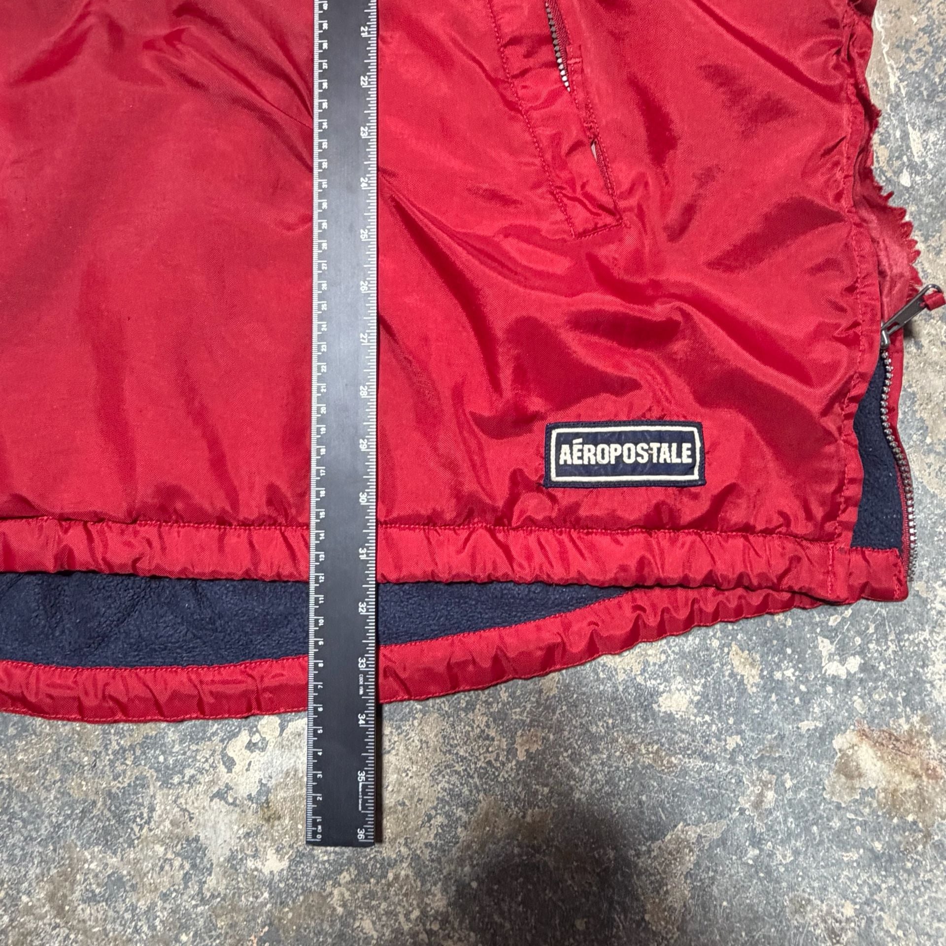 Vintage Aeropostale Bomber Jacket Mens Large Red Fleece Lined Y2K ..., 6