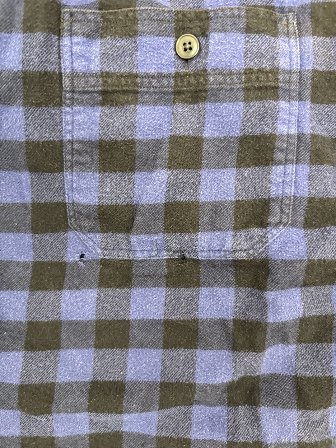 J.Crew Flannel Shirt Size L Blue Black Plaid 7