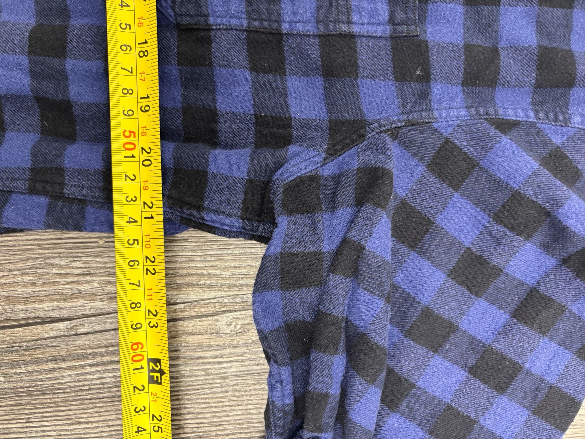 J.Crew Flannel Shirt Size L Blue Black Plaid 9