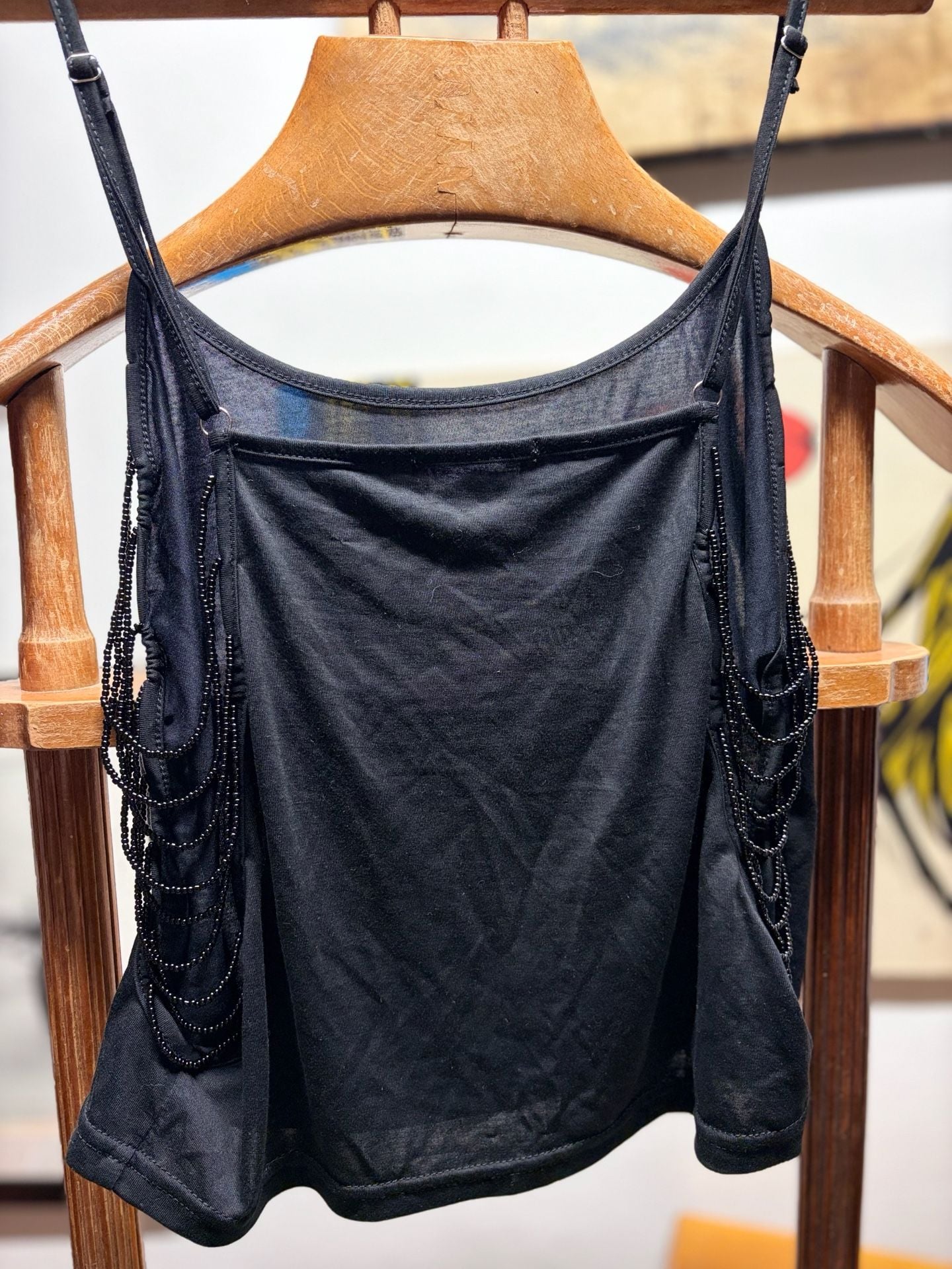 EDIKTED Donia Cutout Beaded String Tank Top - BLACK - M 7