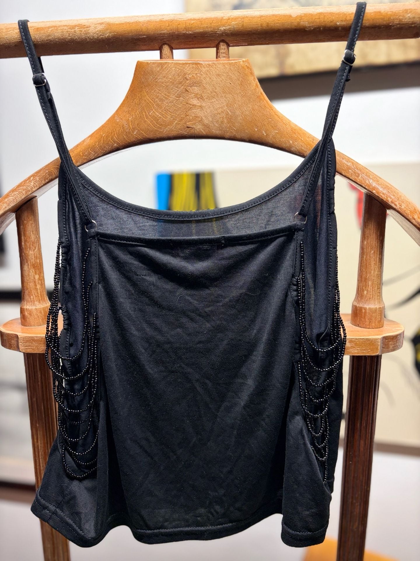 EDIKTED Donia Cutout Beaded String Tank Top - BLACK - M 8
