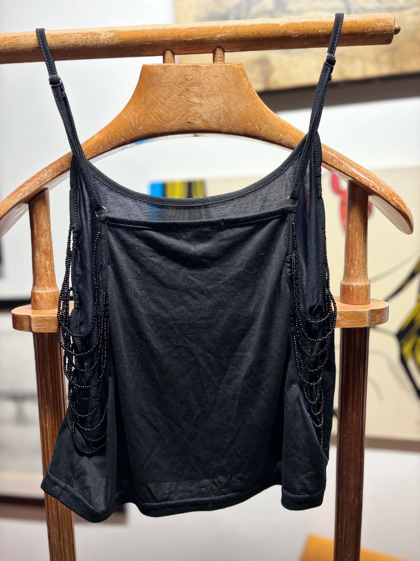 EDIKTED Donia Cutout Beaded String Tank Top - BLACK - M 9