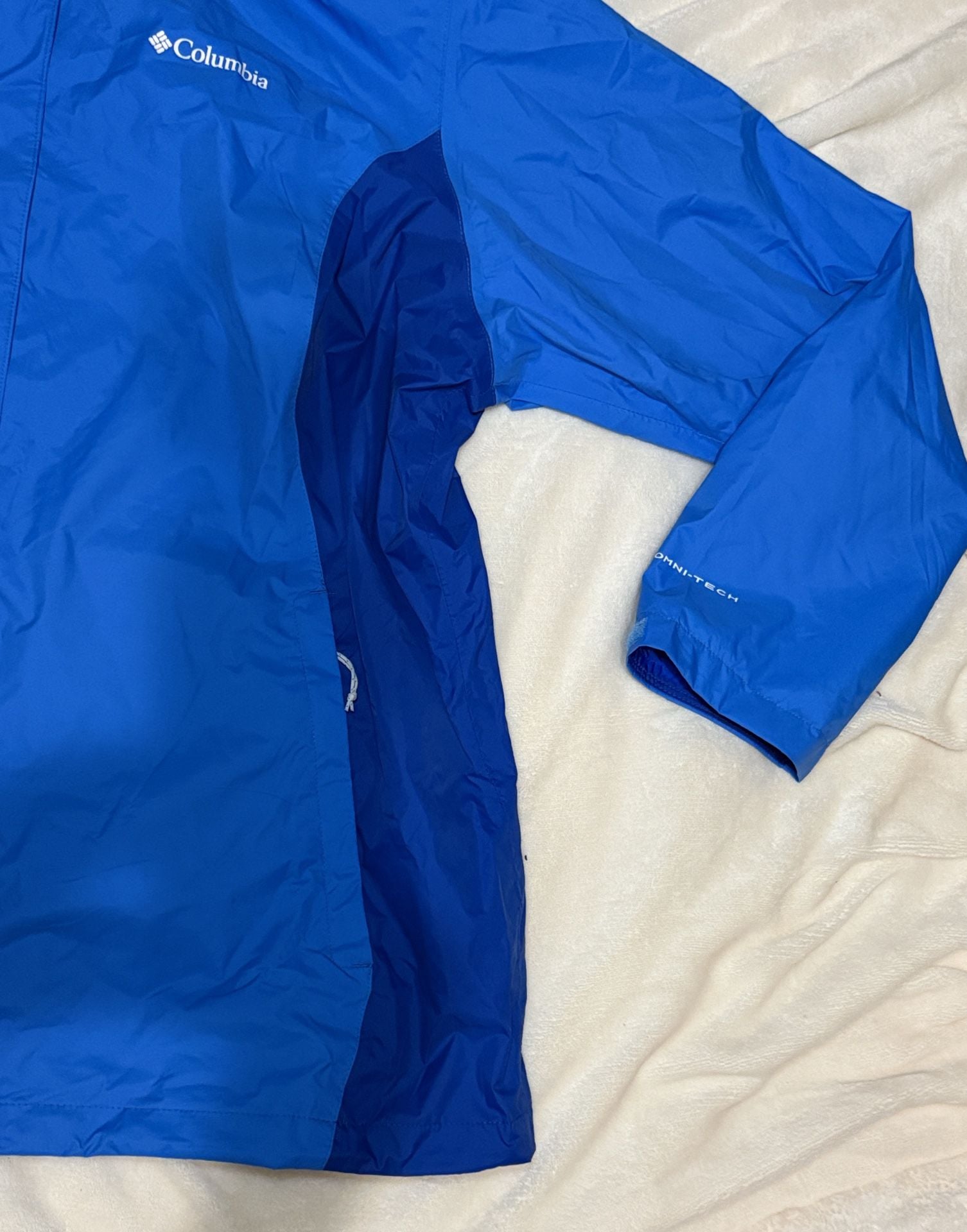Columbia Sportswear Company Omni-Tech Jacket Size 2X Blue Hooded Raincoat 3