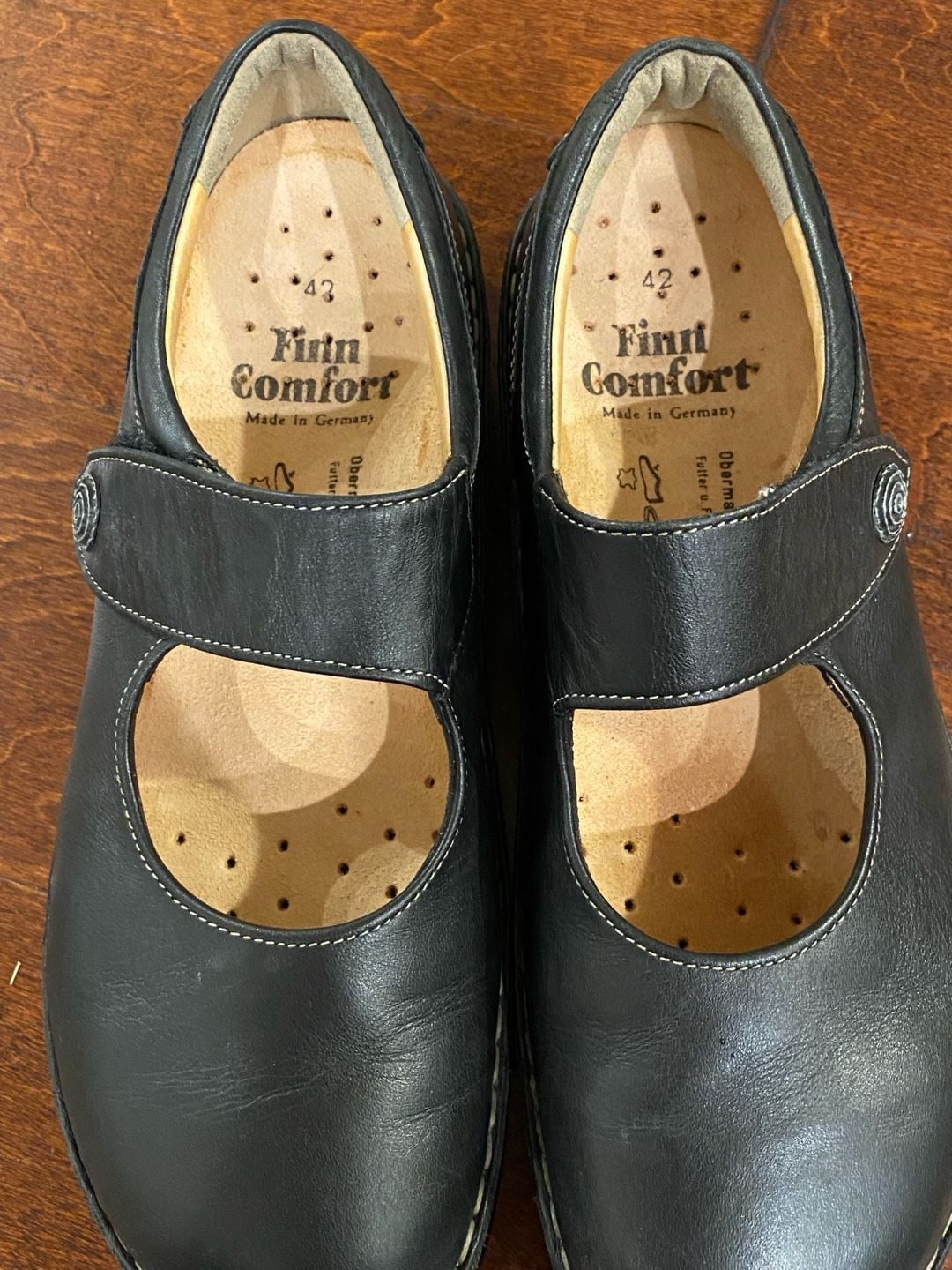 Finn Comfort Mary Jane Shoes Size 42 Black Leather 3