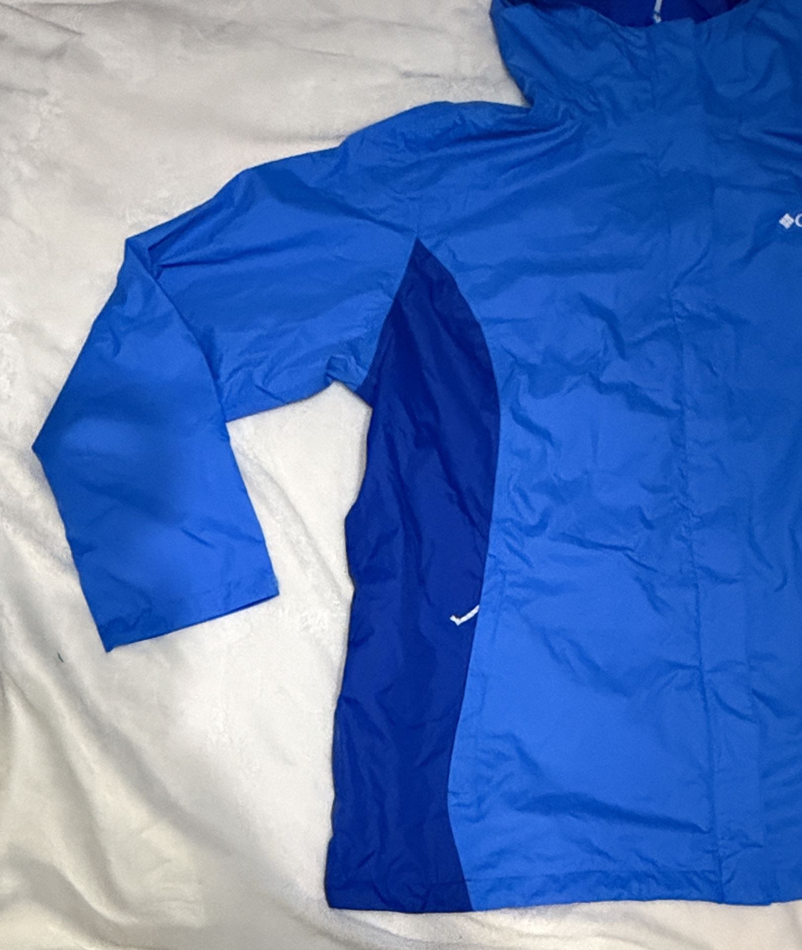 Columbia Sportswear Company Omni-Tech Jacket Size 2X Blue Hooded Raincoat 4
