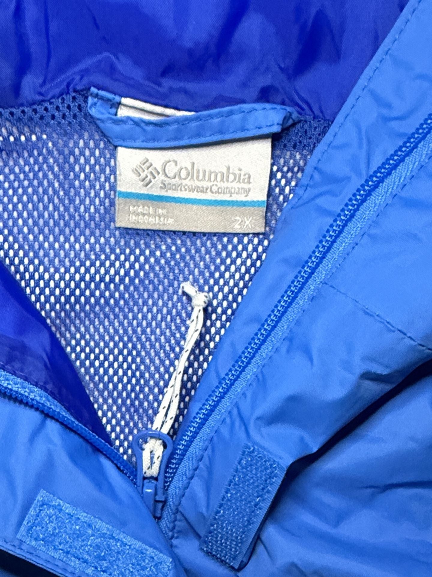 Columbia Sportswear Company Omni-Tech Jacket Size 2X Blue Hooded Raincoat 5