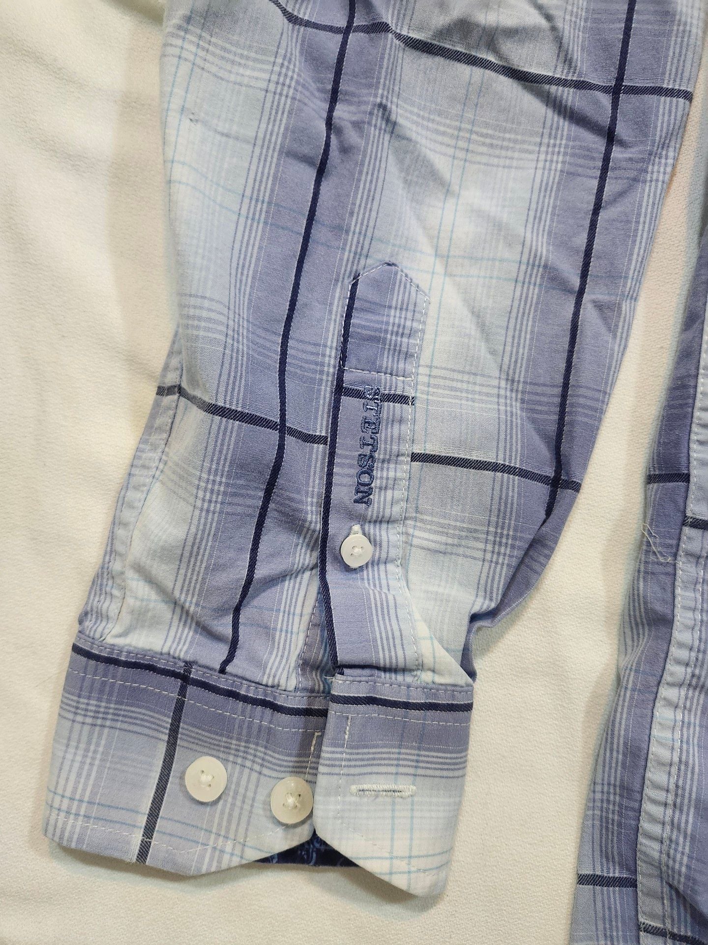Stetson Long Sleeve Button Down Shirt Size M Blue Plaid 6