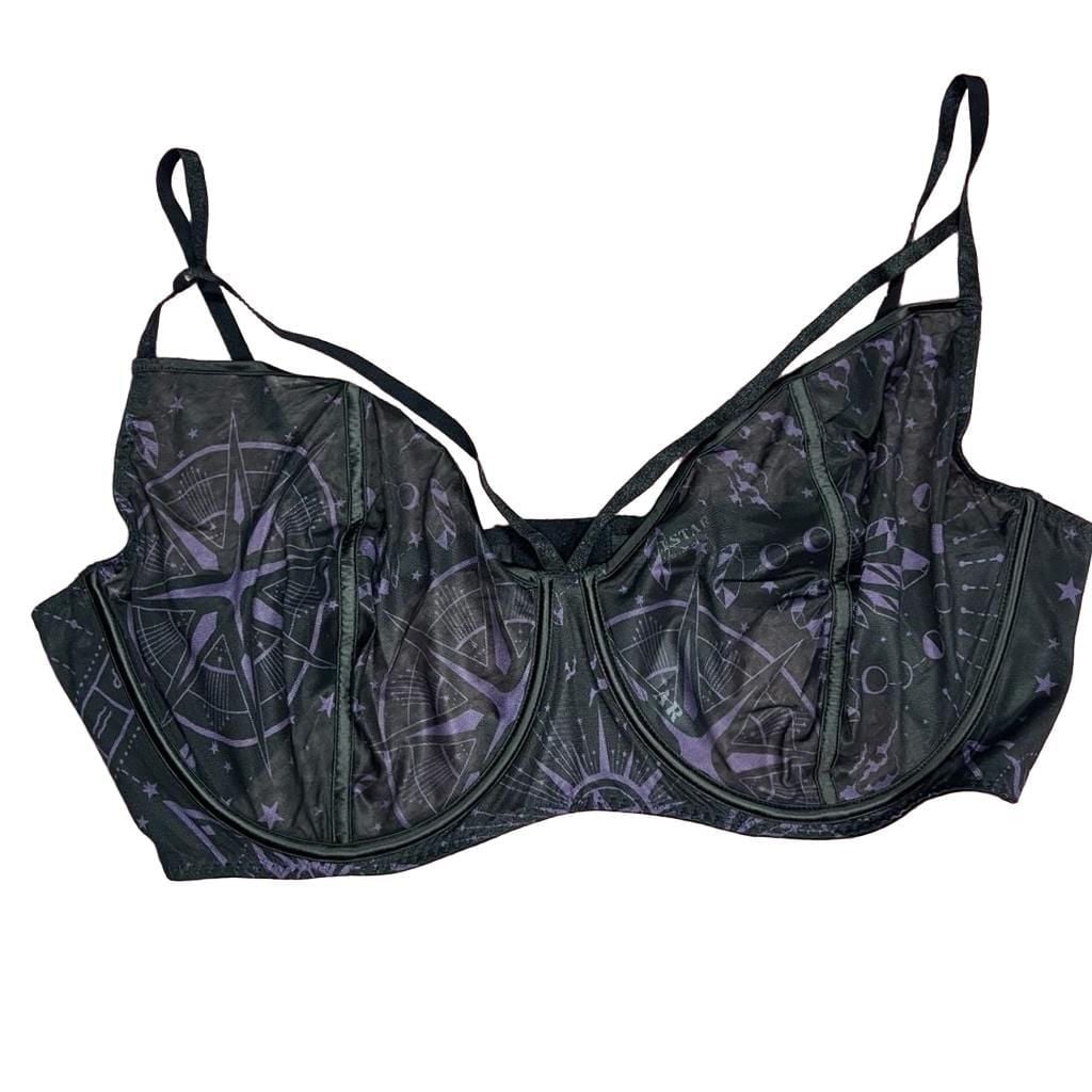 Killstar Garnetta Strappy Bra Plus Size 4XL Black Mesh Moon Star Underwire 3