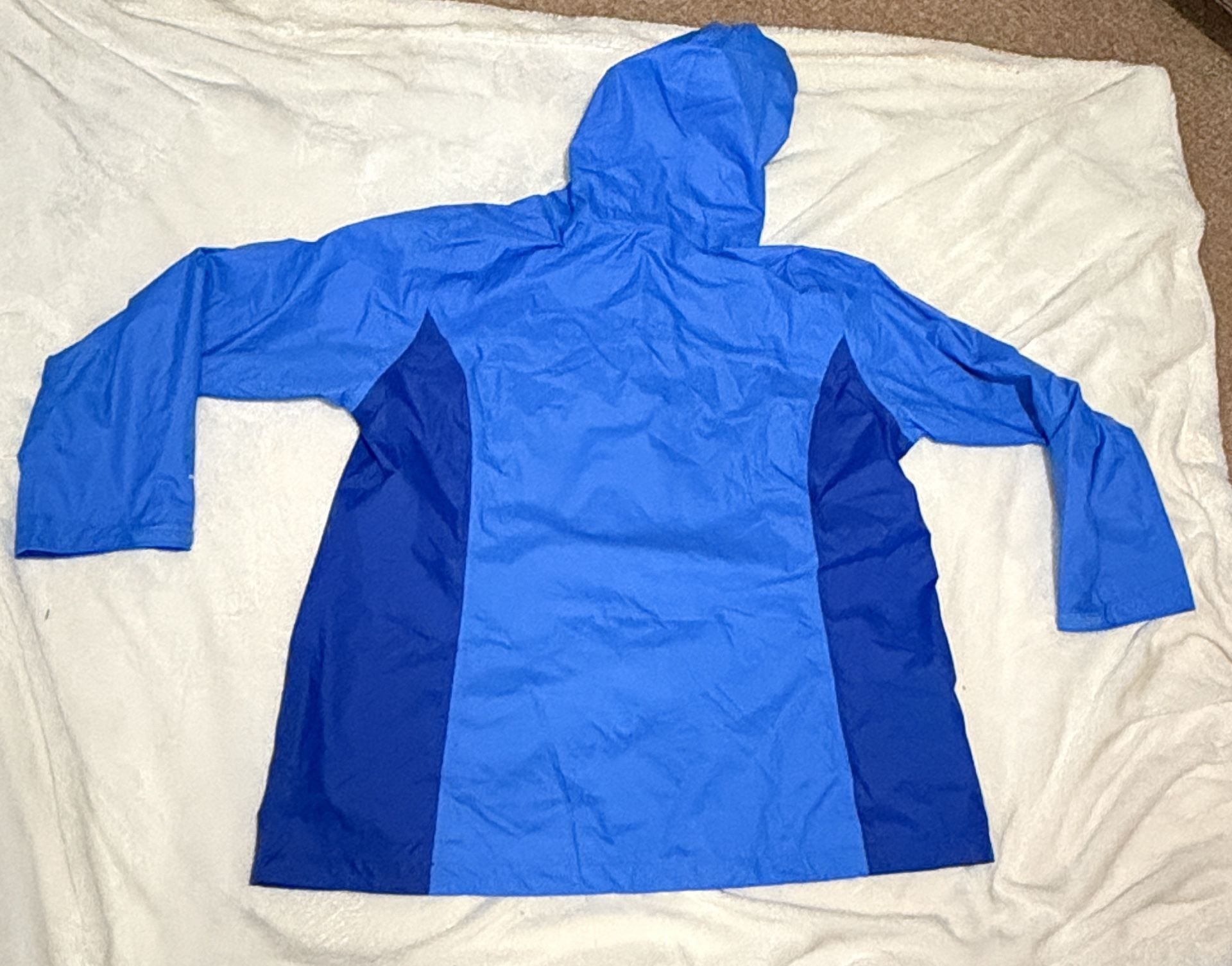 Columbia Sportswear Company Omni-Tech Jacket Size 2X Blue Hooded Raincoat 7
