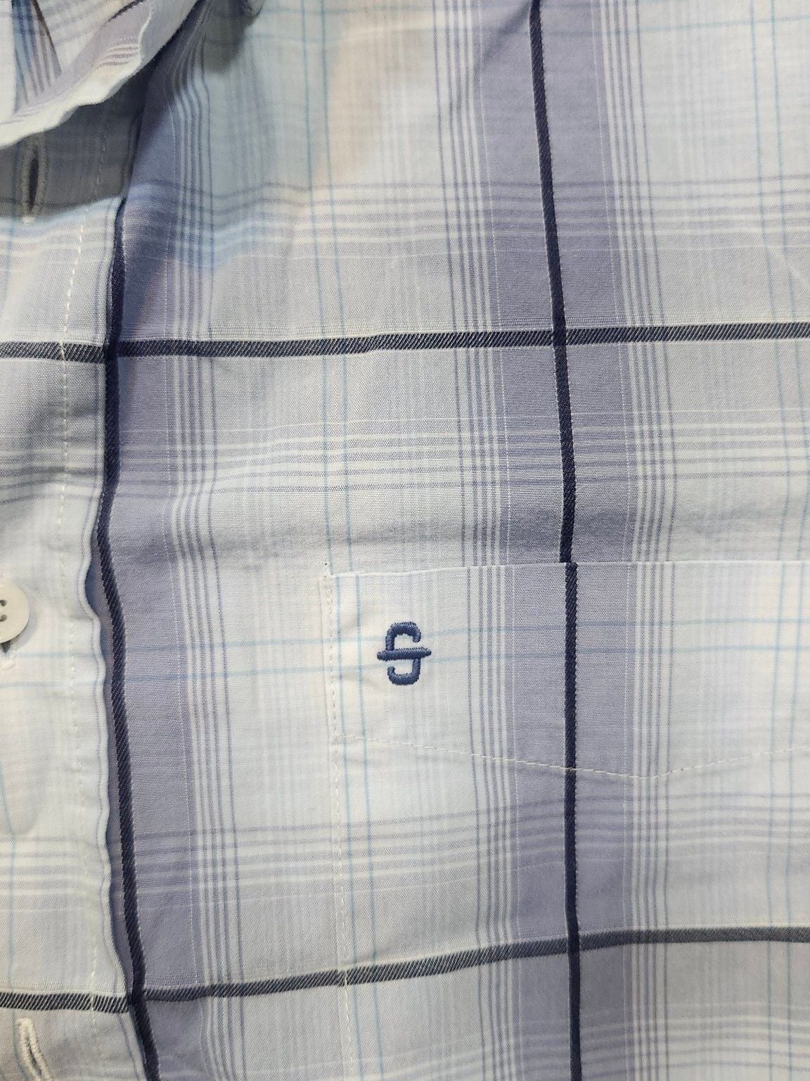 Stetson Long Sleeve Button Down Shirt Size M Blue Plaid 5