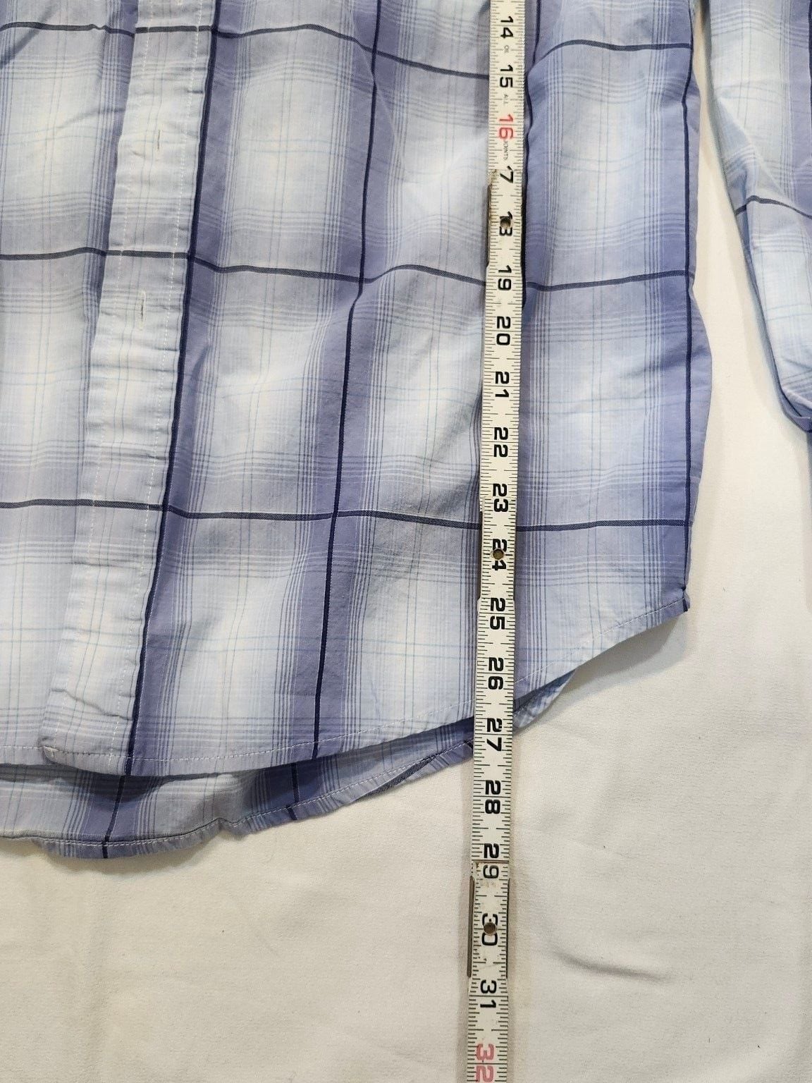 Stetson Long Sleeve Button Down Shirt Size M Blue Plaid 8