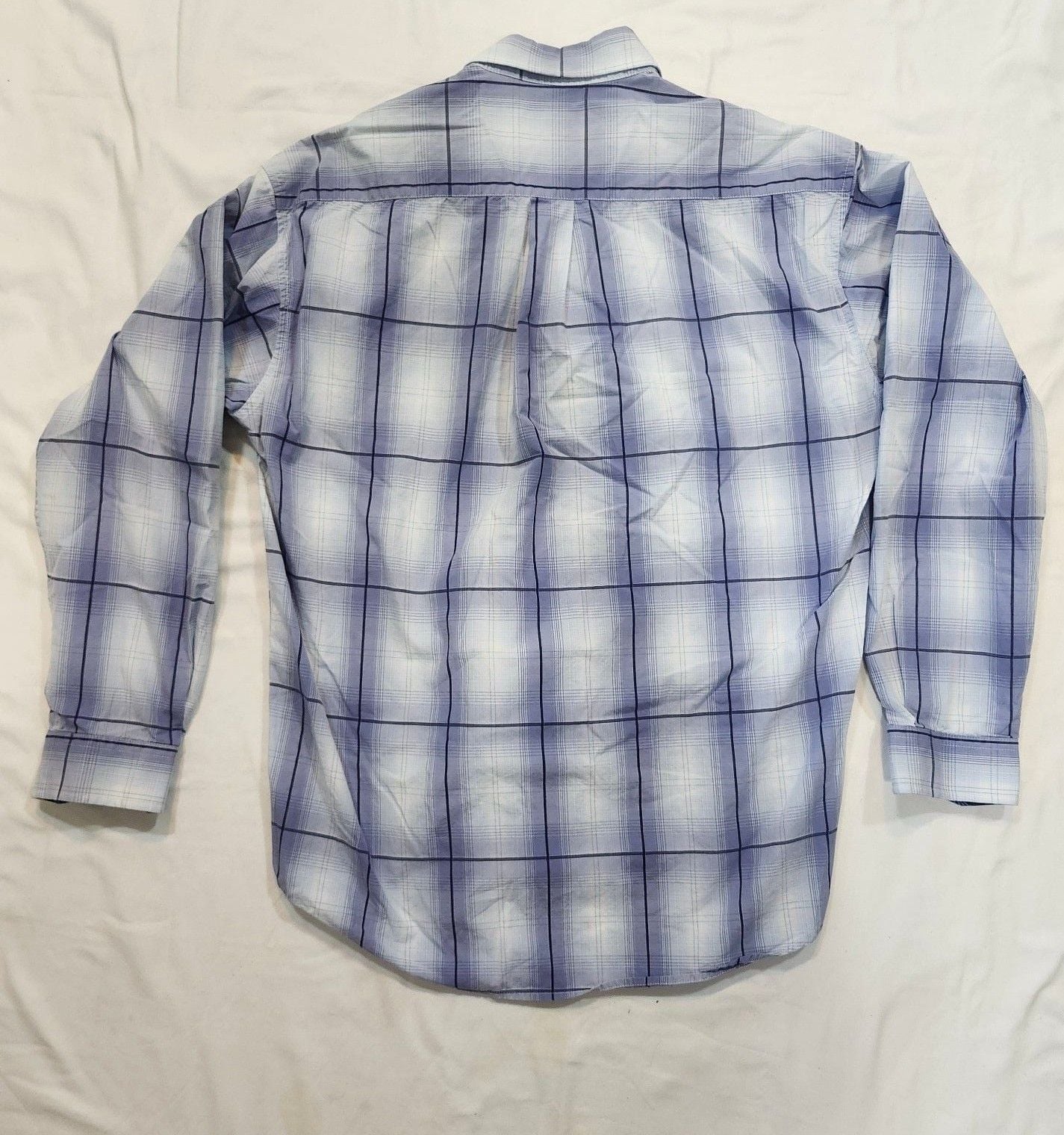 Stetson Long Sleeve Button Down Shirt Size M Blue Plaid 9