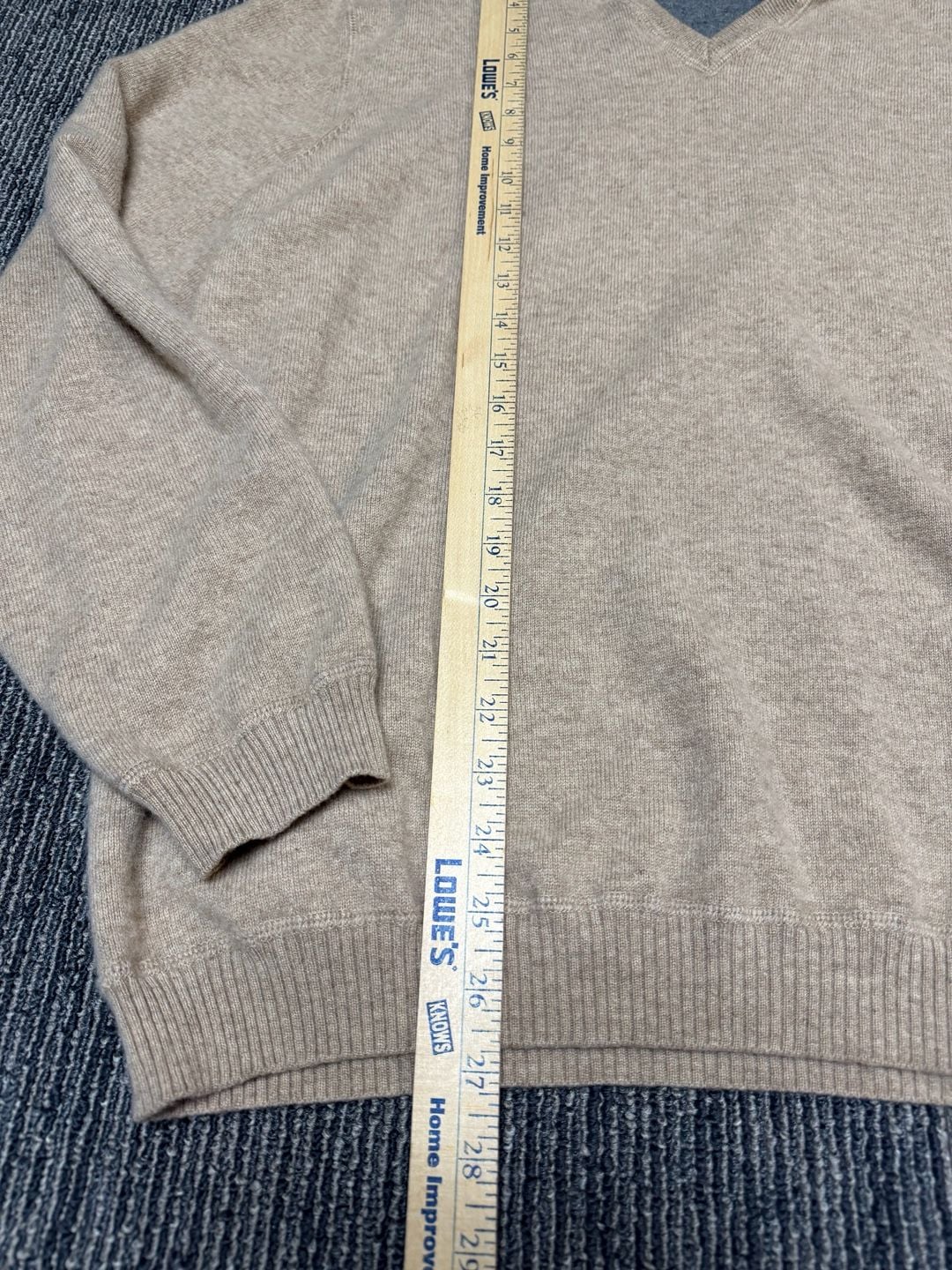 JWN V-Neck Cashmere Sweater Size L Tan 6