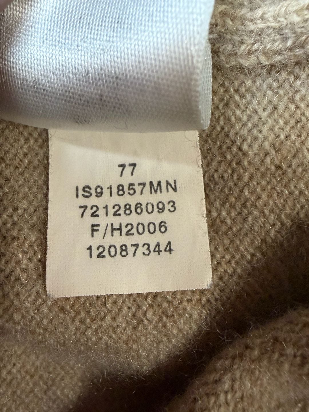 JWN V-Neck Cashmere Sweater Size L Tan 9