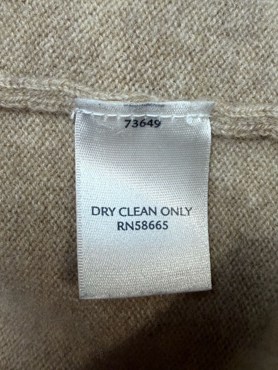 JWN V-Neck Cashmere Sweater Size L Tan 10