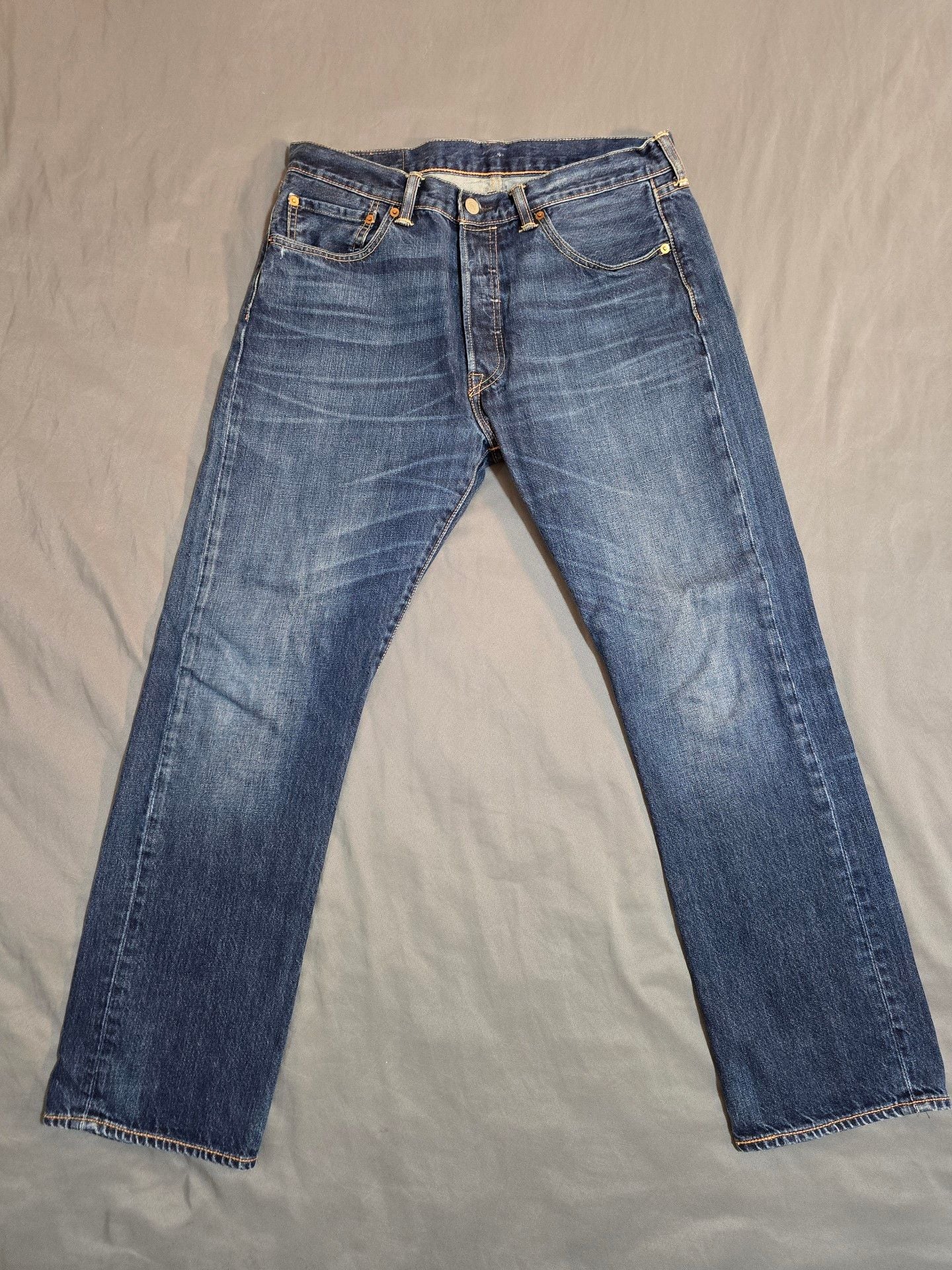 Levi's 501 Original Fit Jeans 34x30 Blue Denim Button Fly 1