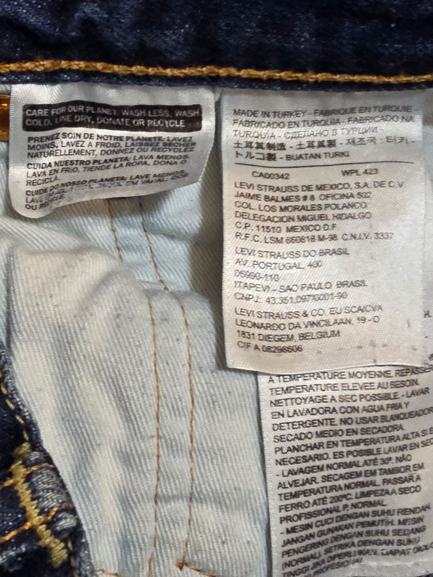 Levi's 501 Original Fit Jeans 34x30 Blue Denim Button Fly 3