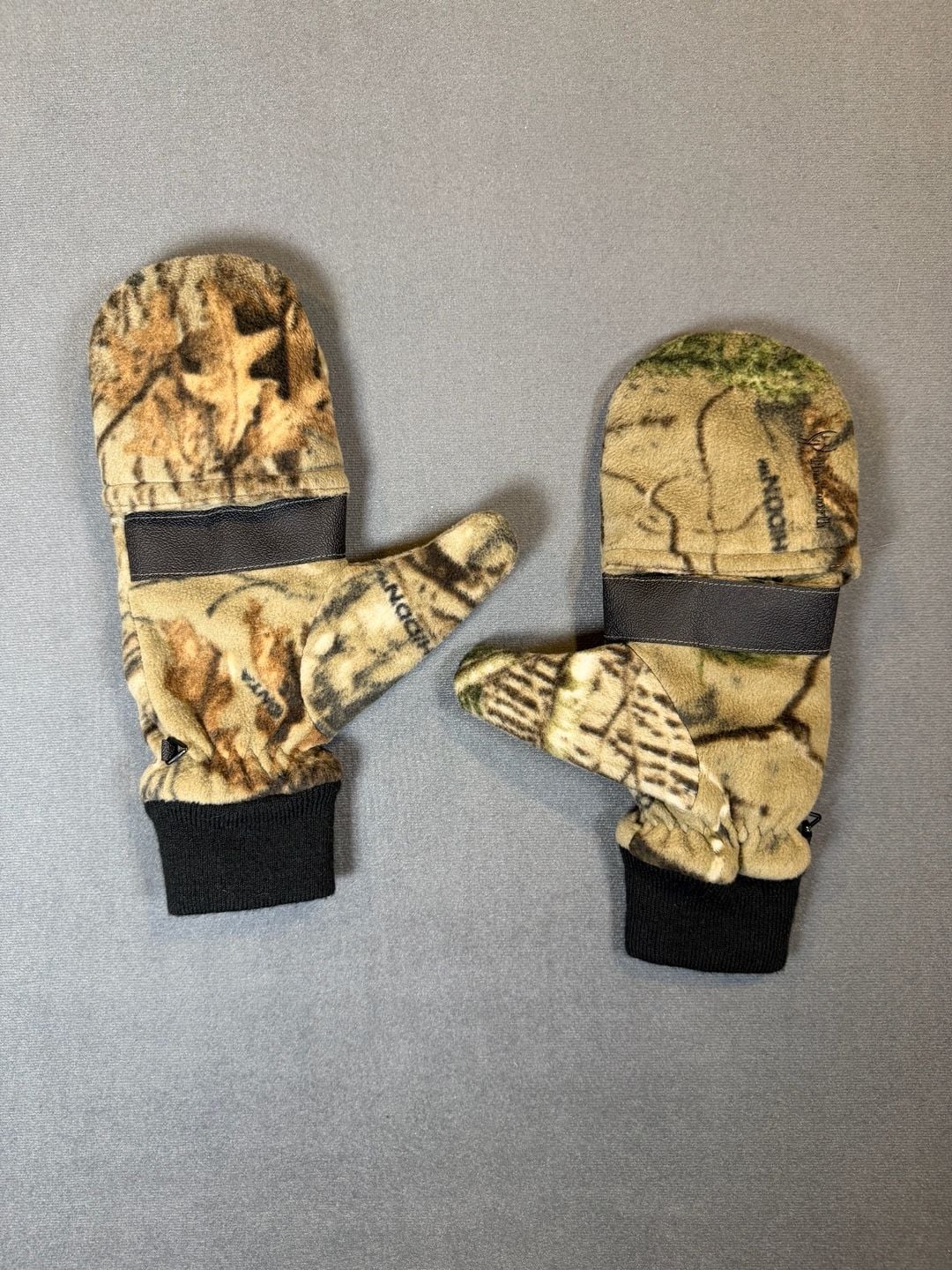 Huntworth Camo Fleece Convertible Fingerless Gloves Mittens XL 4