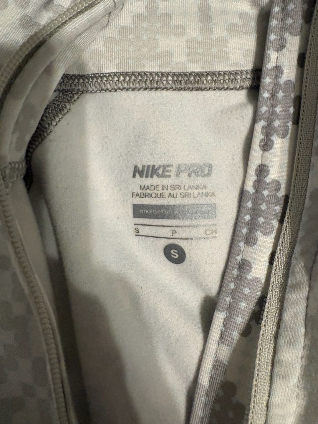 Nike Pro Half Zip Pullover Size S Grey Nordic Fair Isle Print Baselayer 3