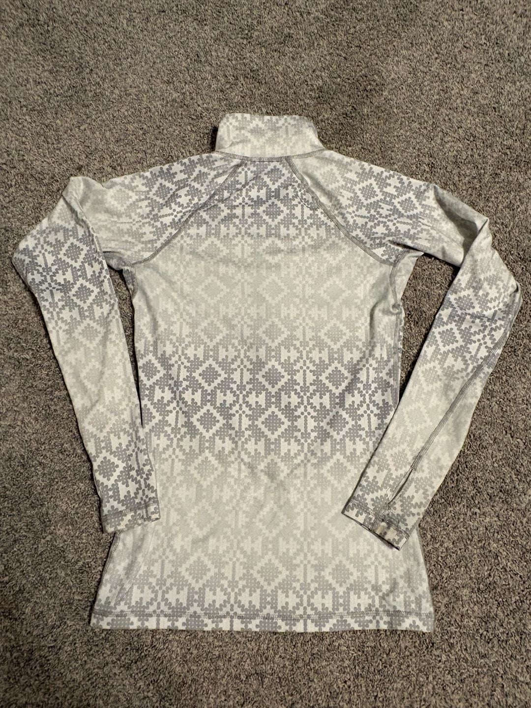 Nike Pro Half Zip Pullover Size S Grey Nordic Fair Isle Print Baselayer 6