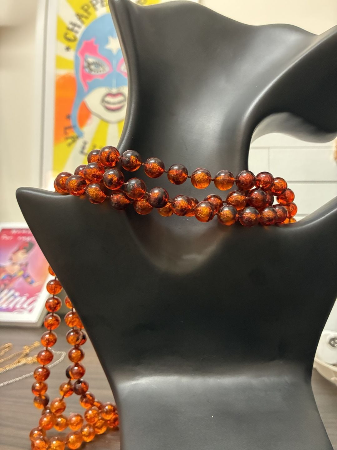Vintage 1970s Baltic Amber Beaded Rope Necklace Opera Length 3