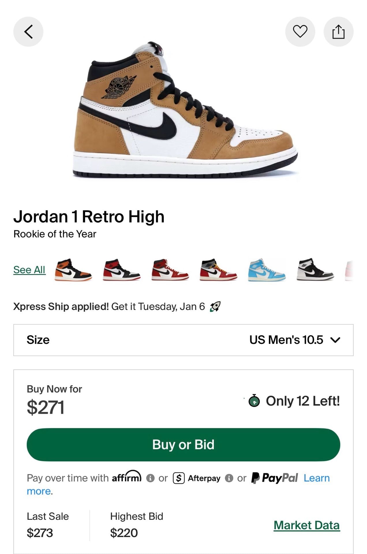 Air Jordan 1 High Rookie Of The Year 2018 Size 10 Used Rare Retro ..., 7