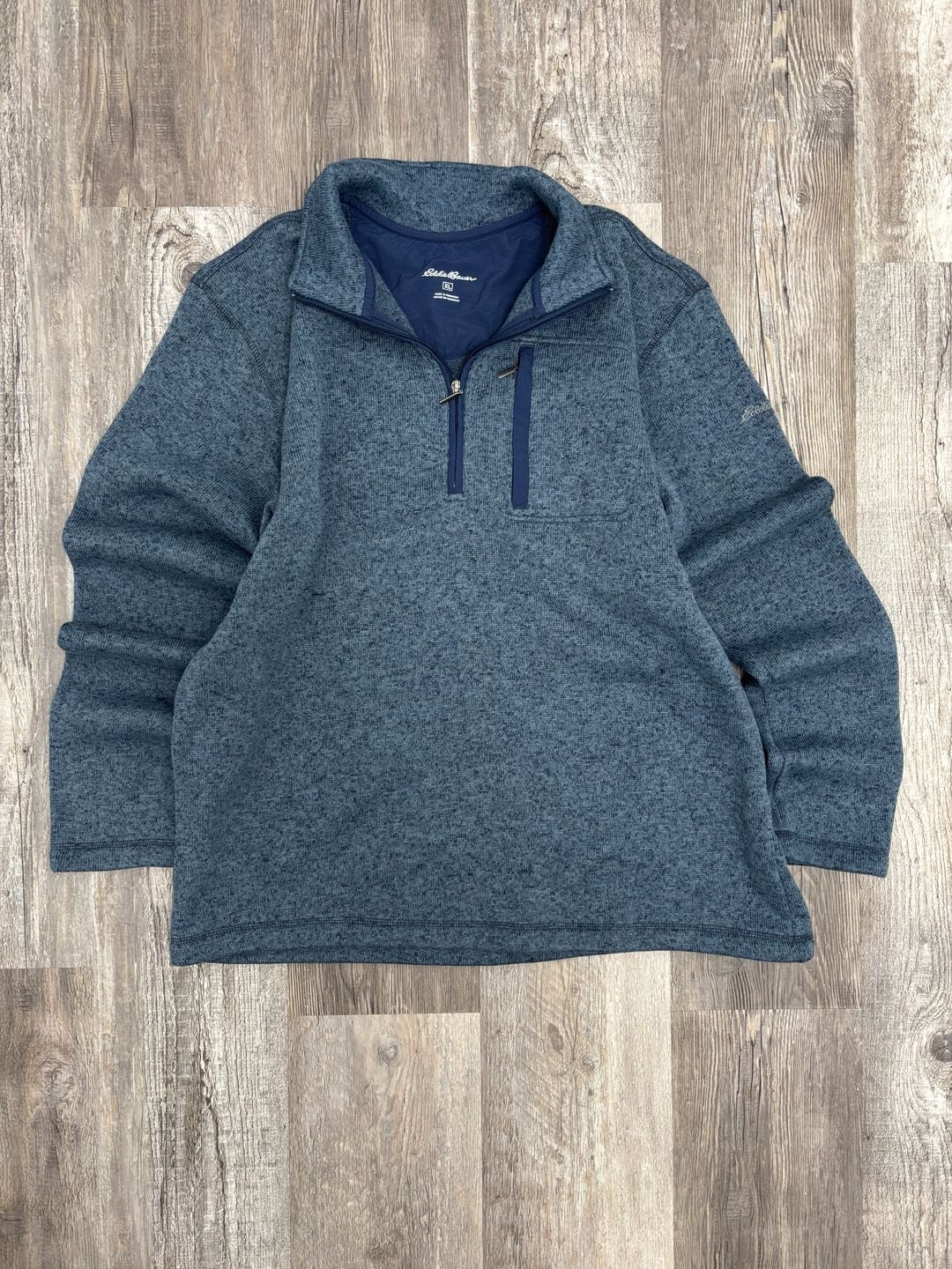Eddie Bauer 1/2 Zip Pullover Fleece Size XL Blue Sweater Jacket 2