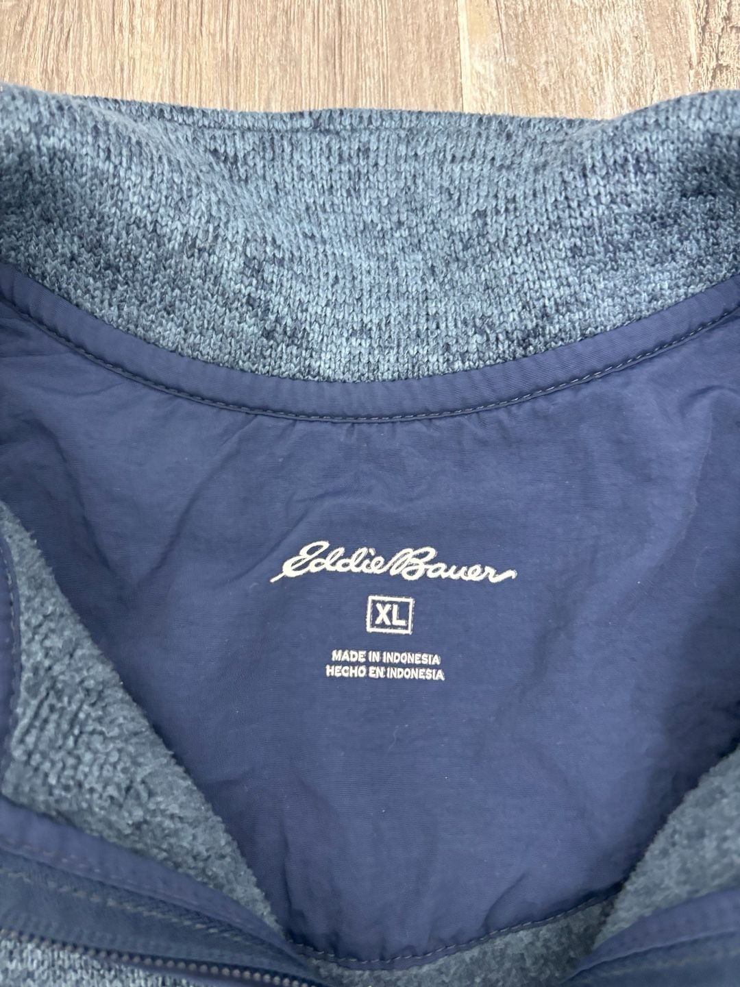 Eddie Bauer 1/2 Zip Pullover Fleece Size XL Blue Sweater Jacket 3