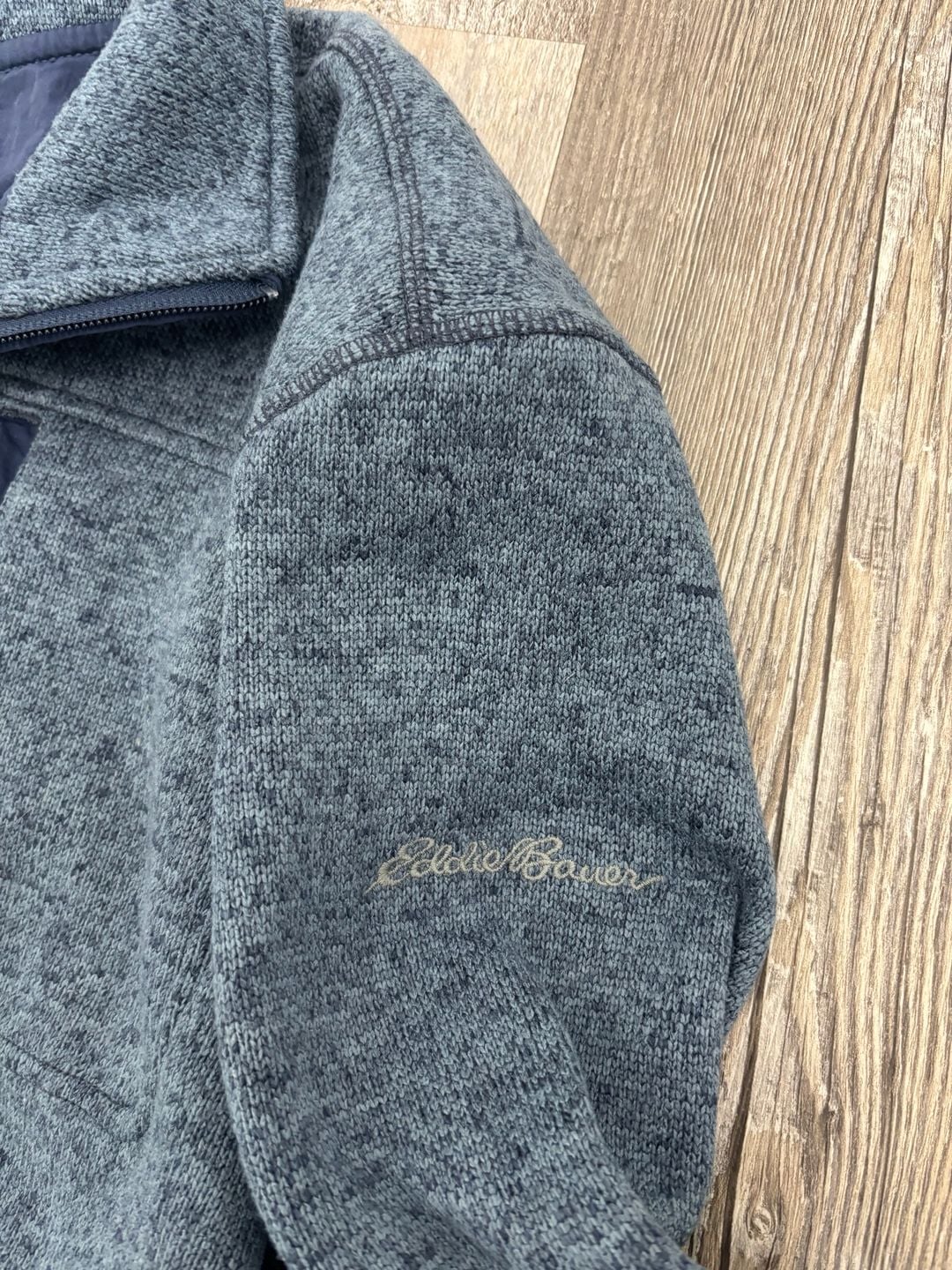 Eddie Bauer 1/2 Zip Pullover Fleece Size XL Blue Sweater Jacket 6