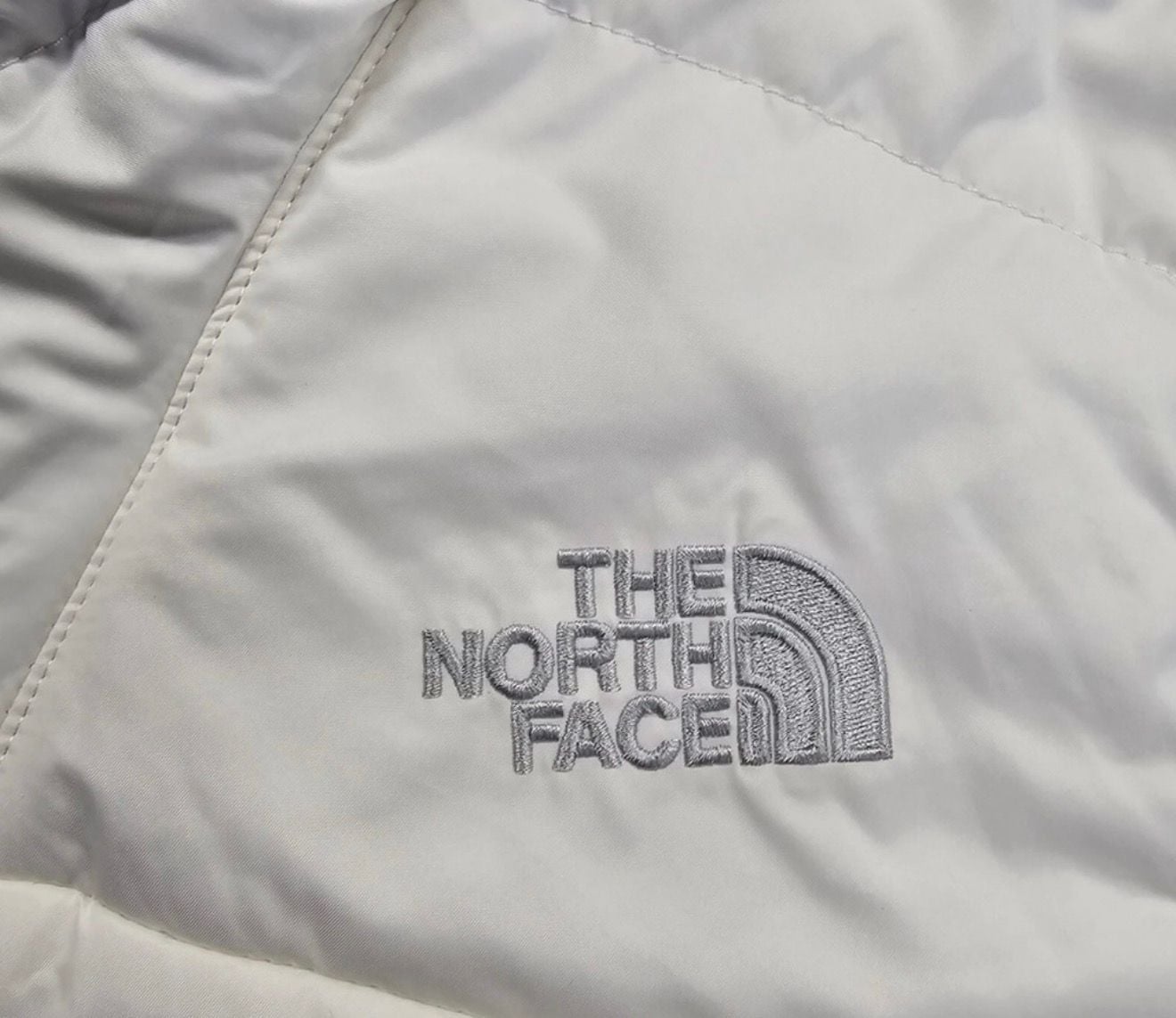 The North Face Hybrid Full Zip Fleece Jacket White Gray sz L 4