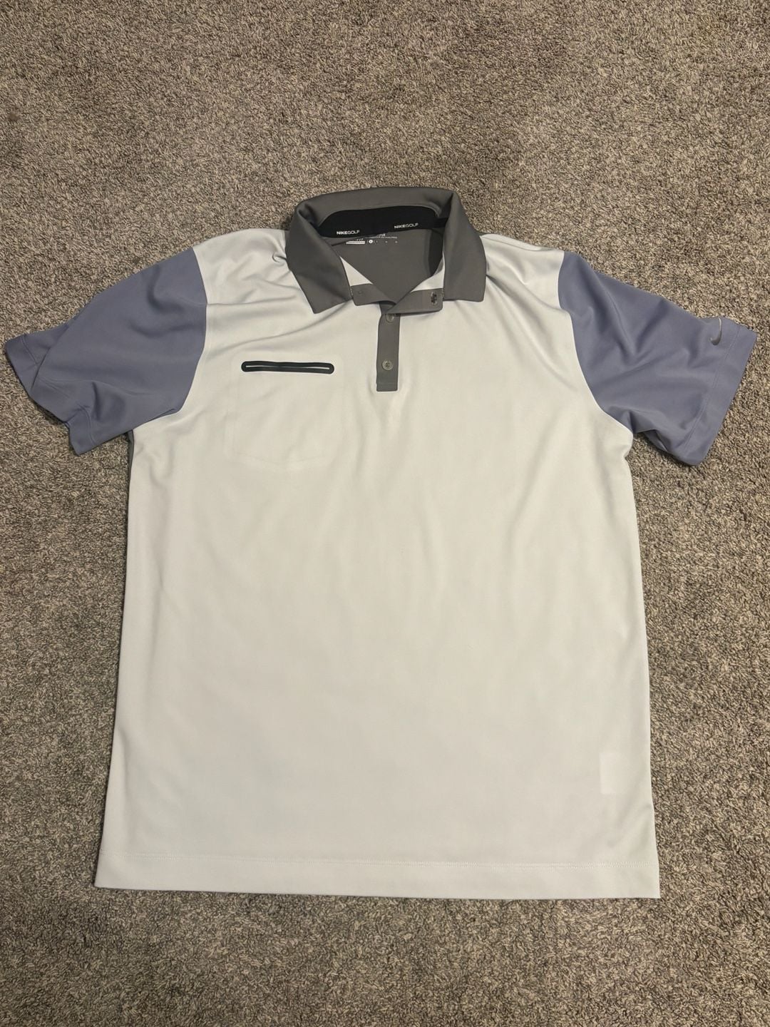 Nike Golf Tour Performance Polo Shirt Size L Gray Blue Dri-Fit 585820-047 2