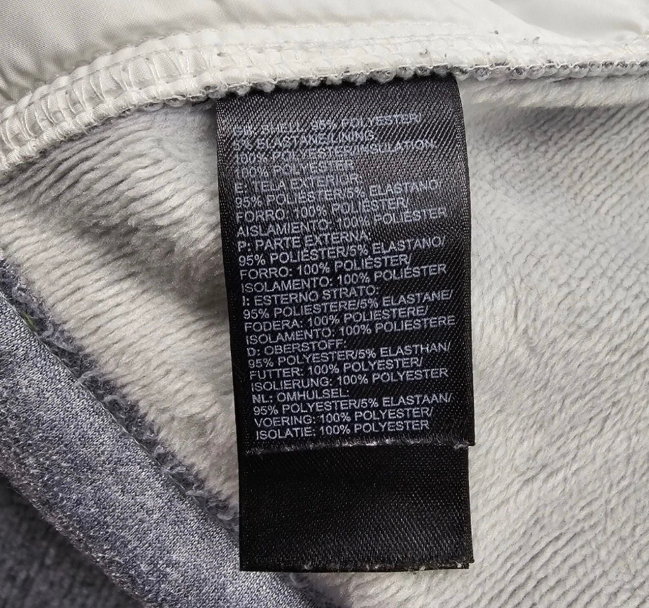 The North Face Hybrid Full Zip Fleece Jacket White Gray sz L 9