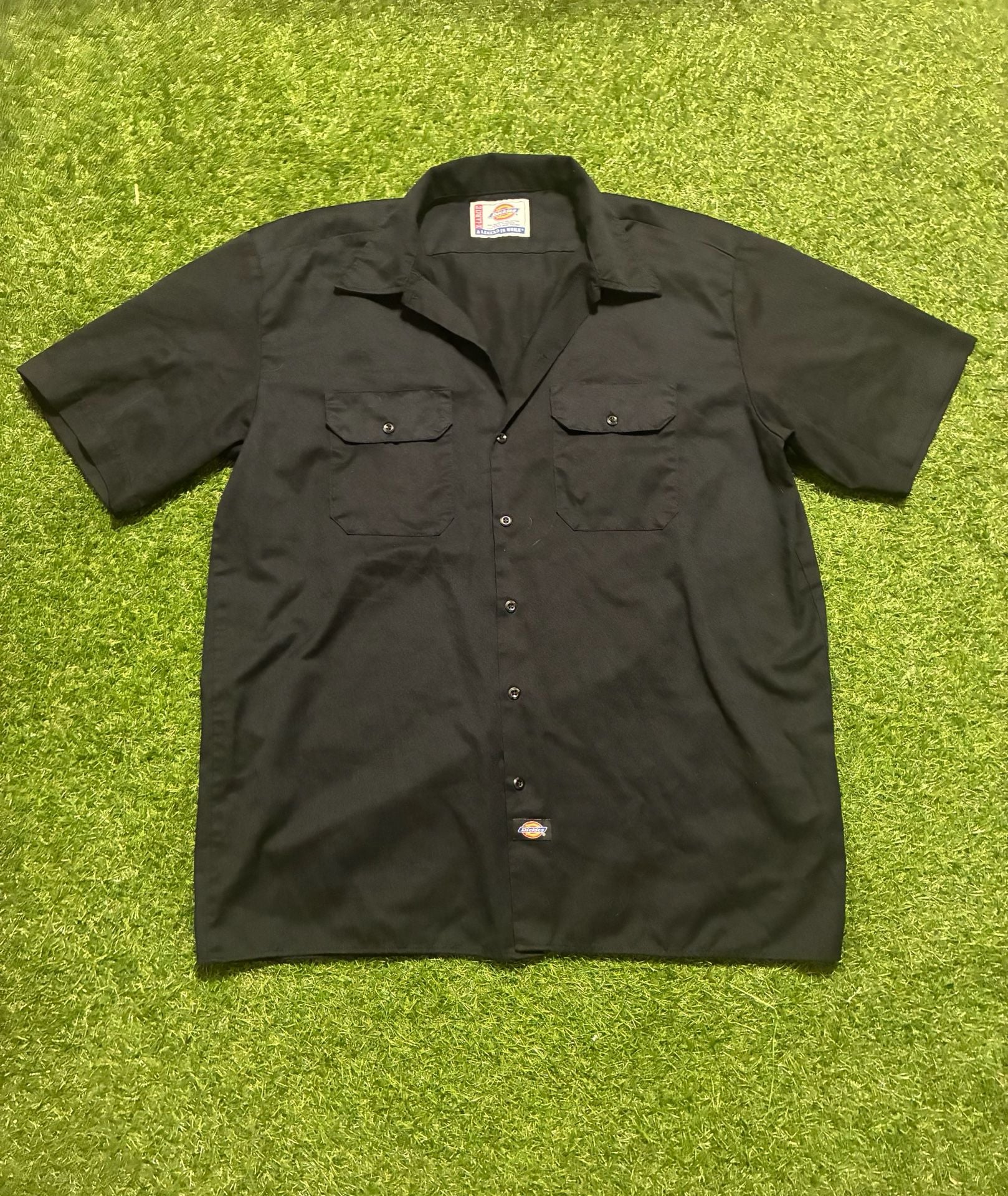 Dickies Work Shirt Size XL Black Short Sleeve Button-Down 2