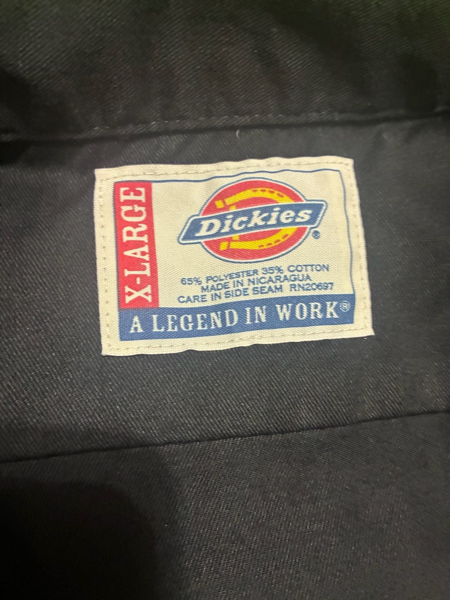 Dickies Work Shirt Size XL Black Short Sleeve Button-Down 6