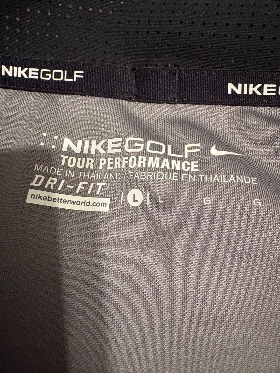 Nike Golf Tour Performance Polo Shirt Size L Gray Blue Dri-Fit 585820-047 3