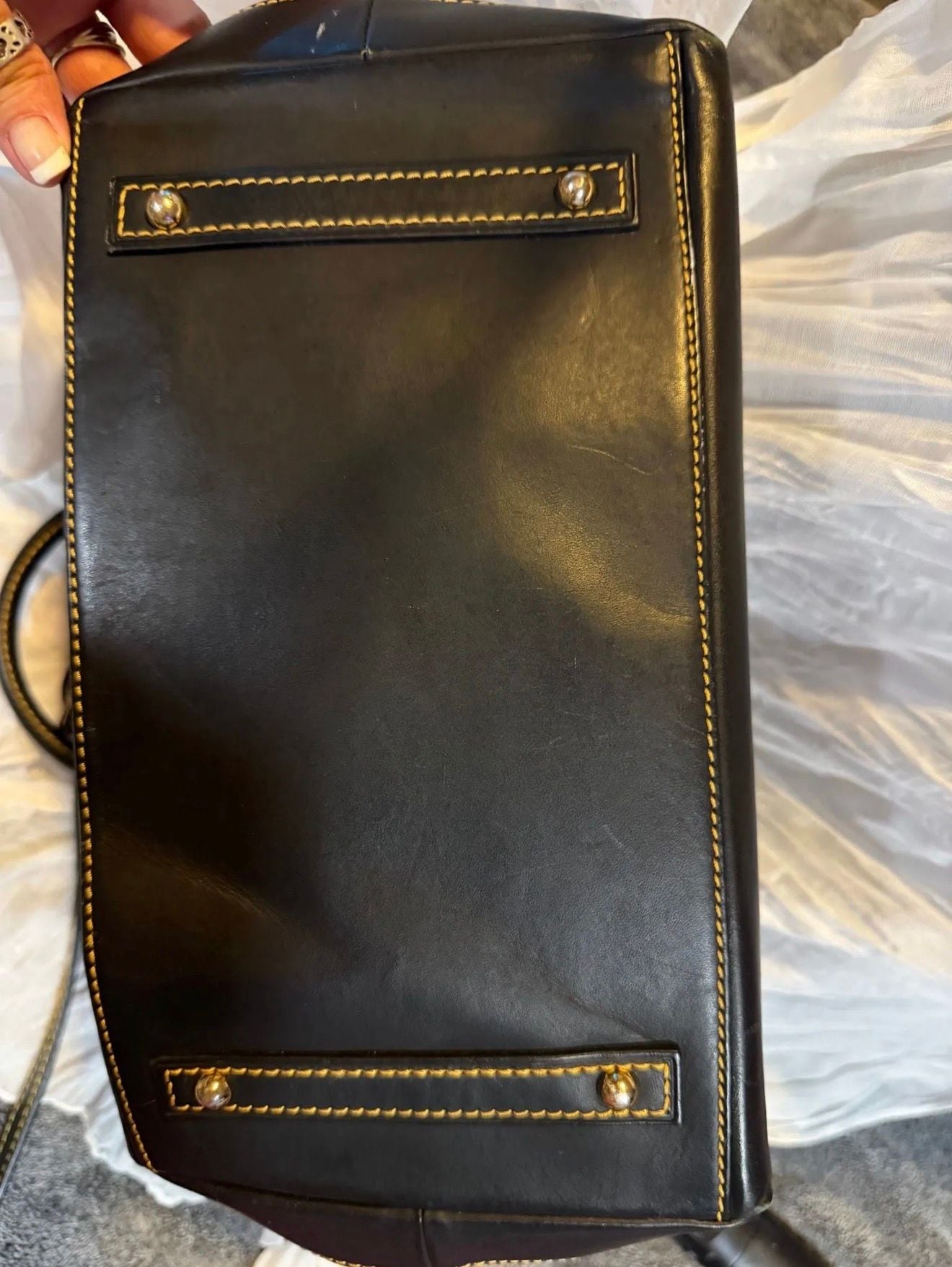 LUP 11 Dooney & Bourke Croco Embossed Leather Satchel Bag 8