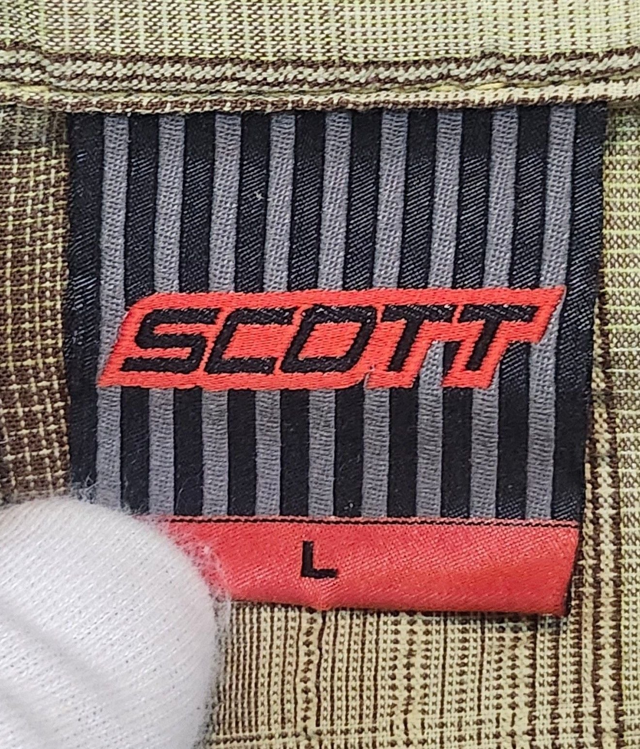 Scott Long Sleeve Plaid Button Down Shirt Size L Green Brown 3