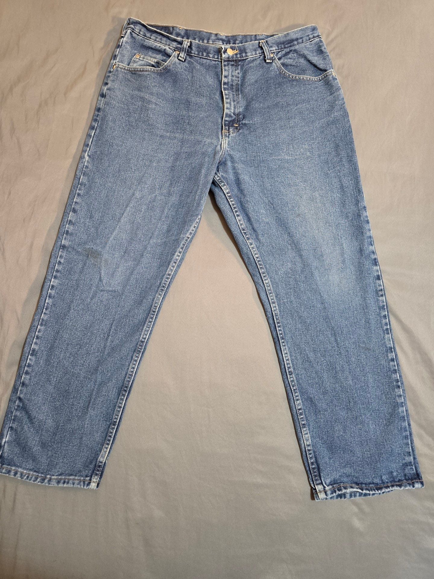Wrangler Jeans 38x30 Blue Relaxed Straight Leg 2