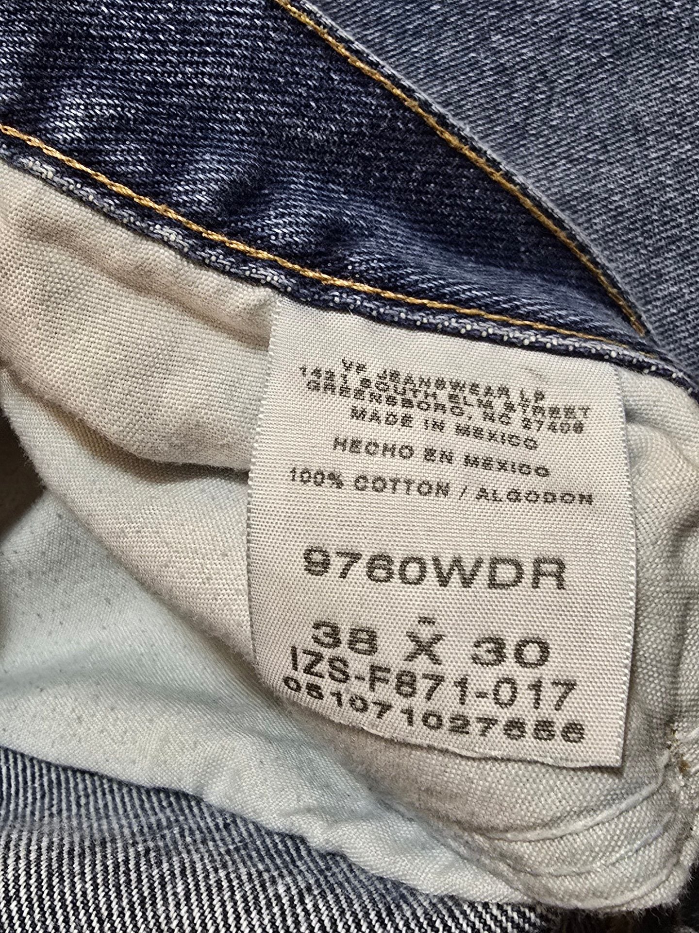 Wrangler Jeans 38x30 Blue Relaxed Straight Leg 4