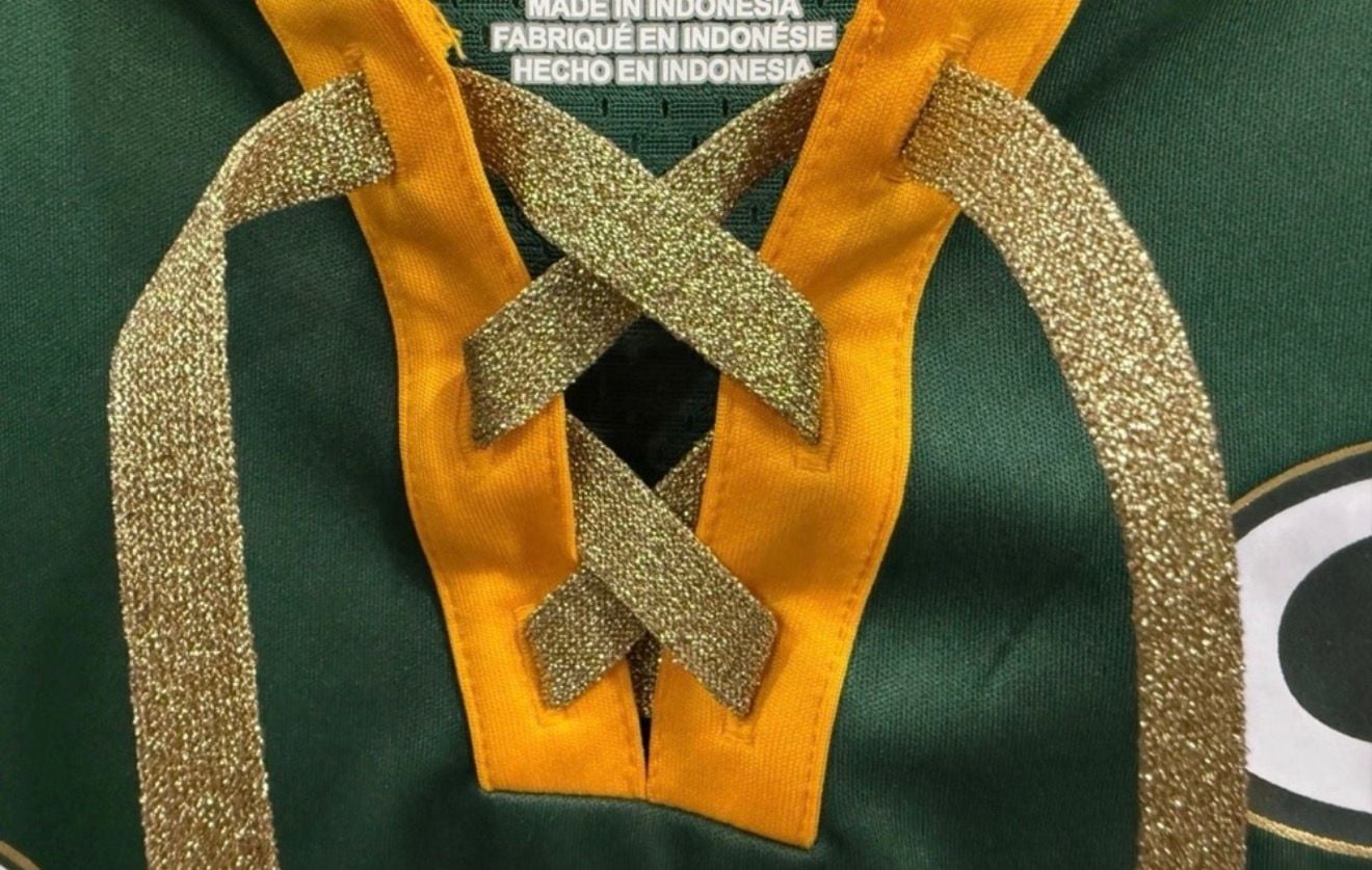 Fanatics Green Bay Packers Lace-Up Jersey Size M Green Gold shimmer sz M 3