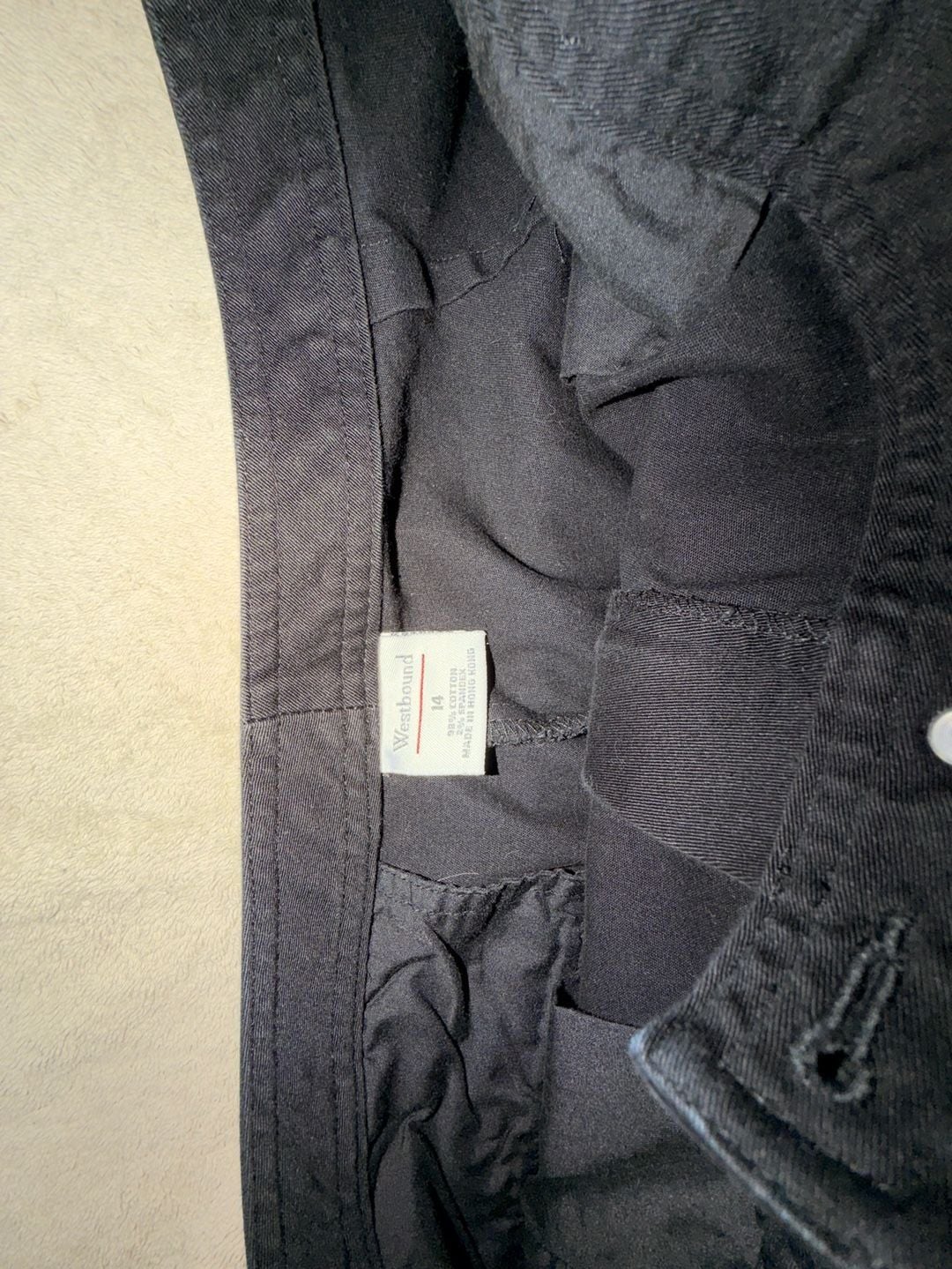 Westbound Pants Size 14 Black Cotton Blend Casual Straight Leg 4