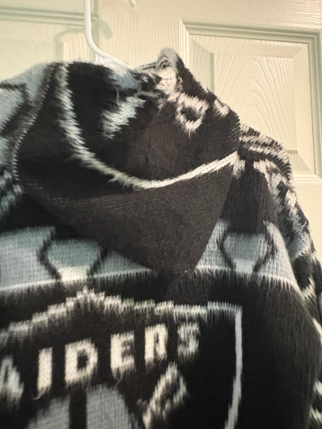 NFL Raiders Knit Zip Up Hoodie Black Grey 10
